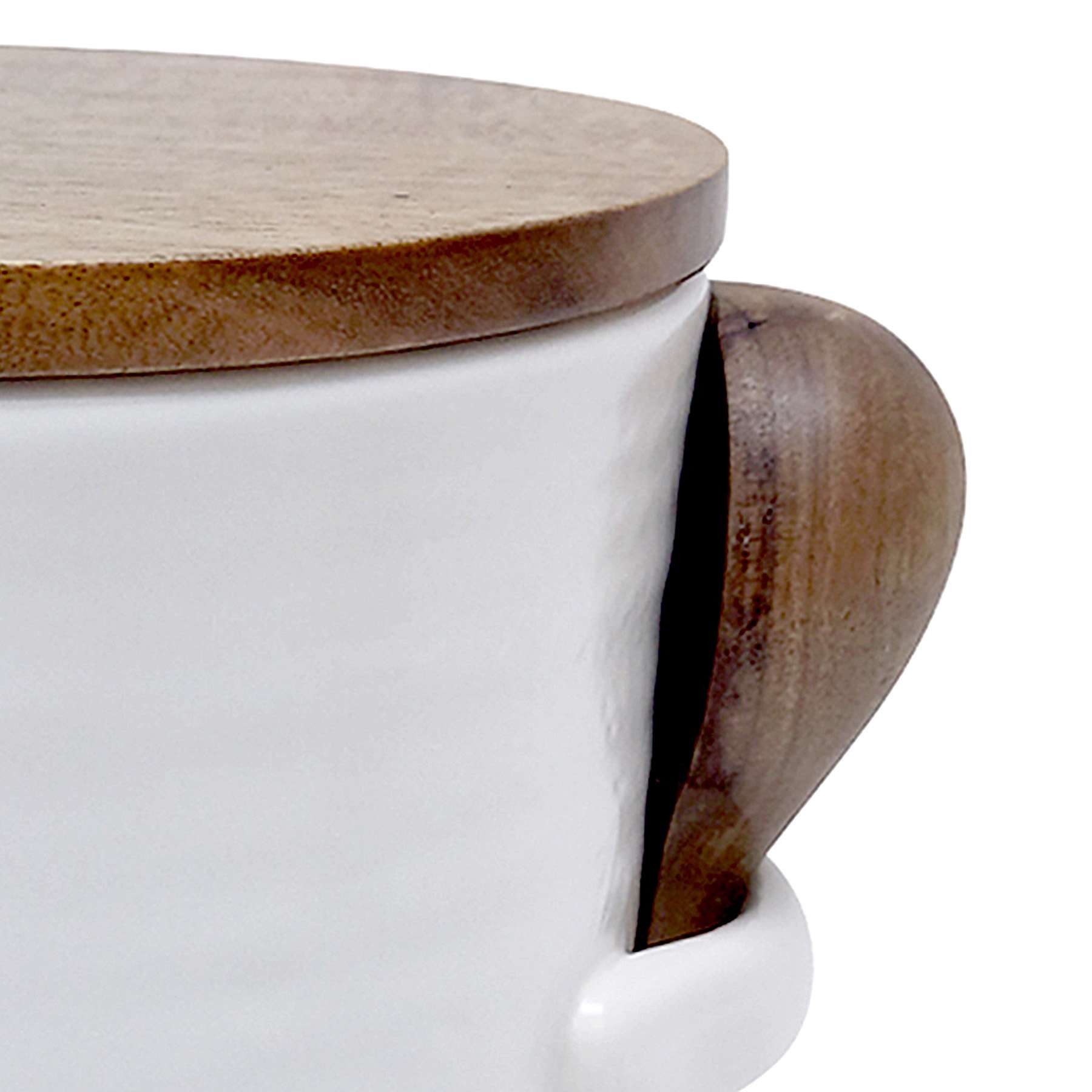 Honeybloom Ceramic Canister with Wooden Lid & Spoon, Large