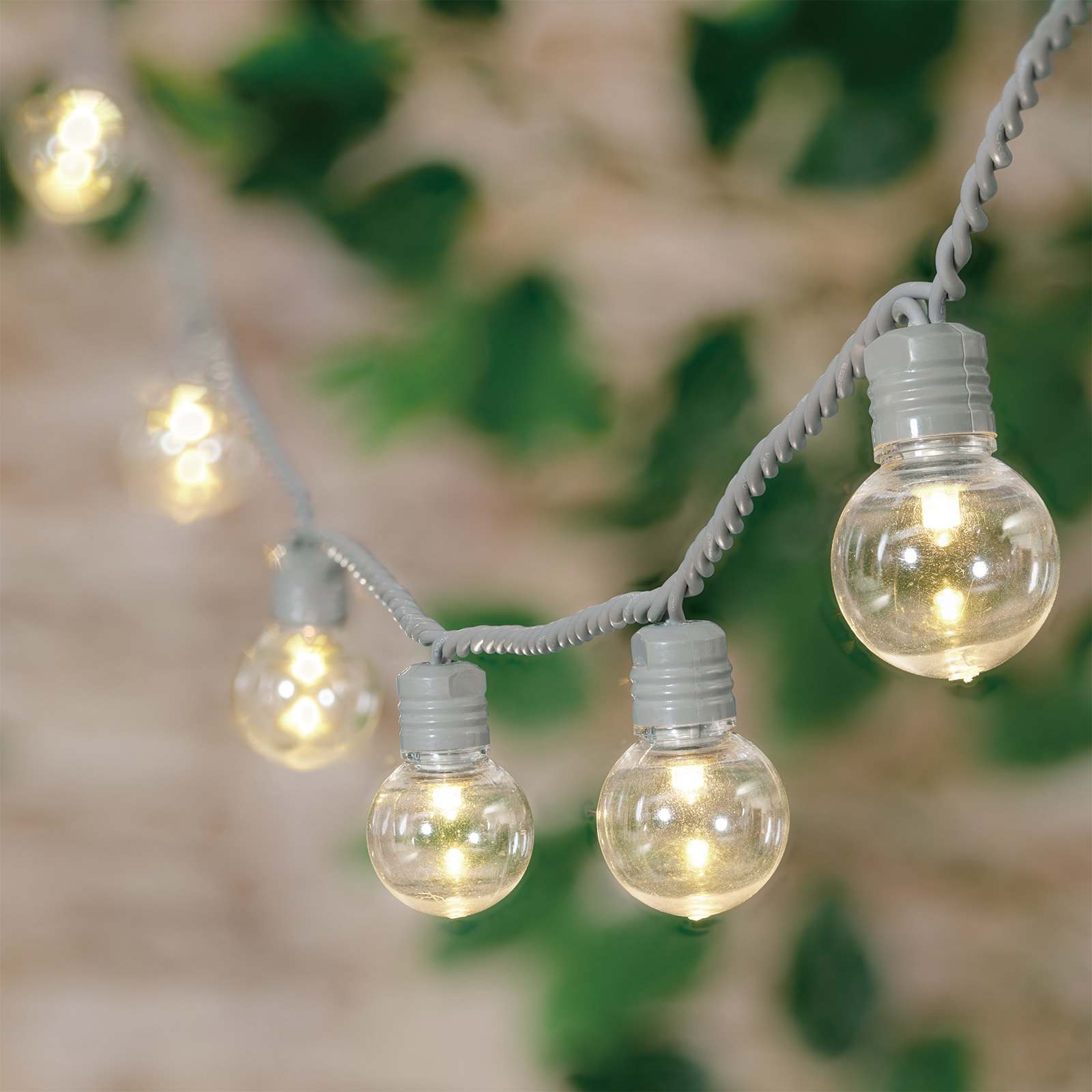 100-Count LED G30 Globe String Lights with Grey Wire