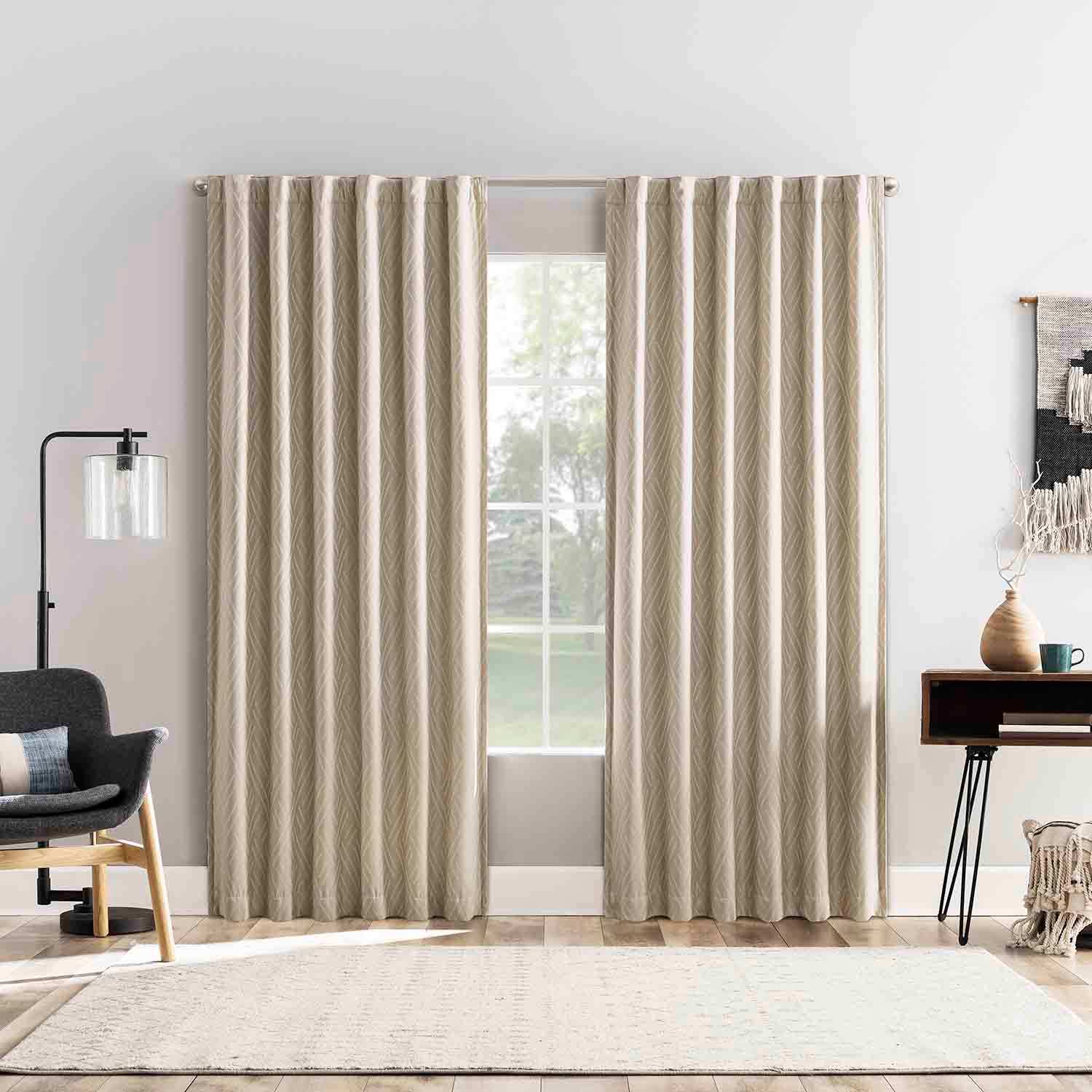 Arvid Taupe Blackout Curtain Panel, 84"