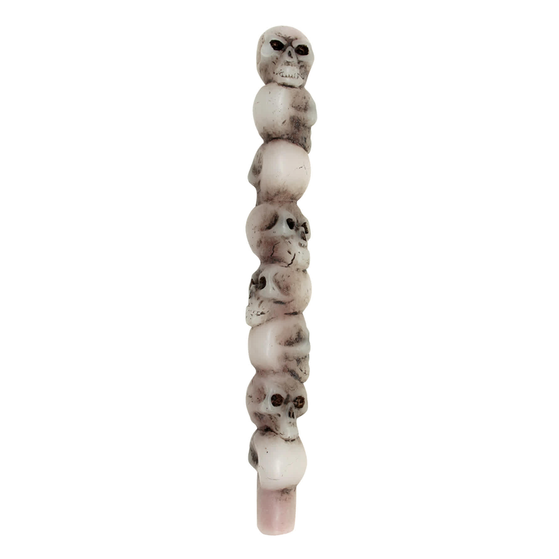 White Skulls Bleeding Taper Candle, 10"