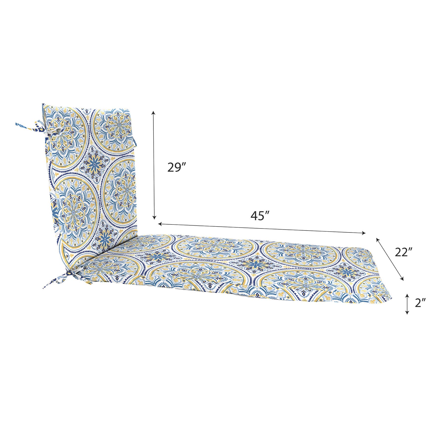 Castille Multicolor Outdoor Chaise Lounge Cushion