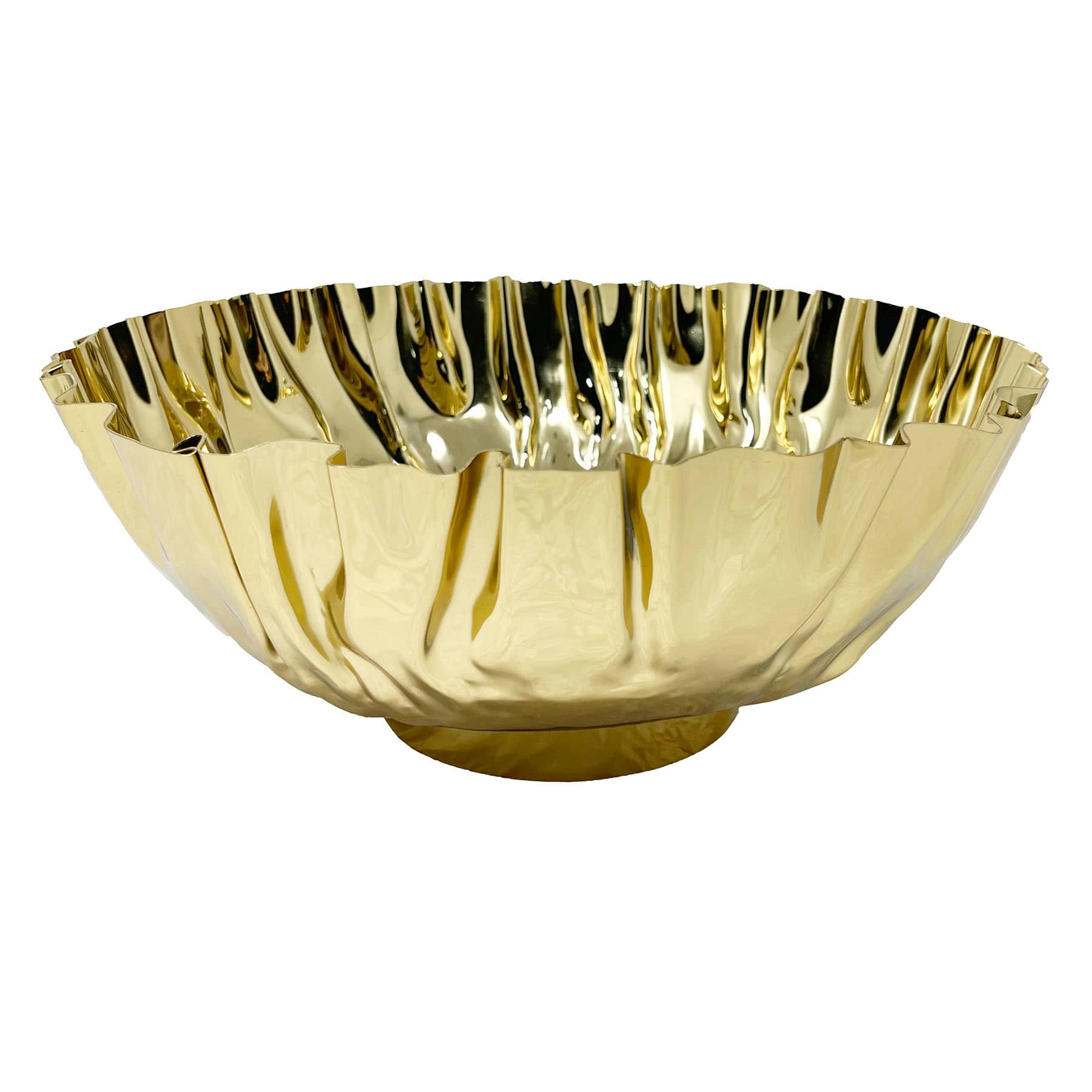 Crosby St. Gold Metal Ruffled Bowl, 11.6"