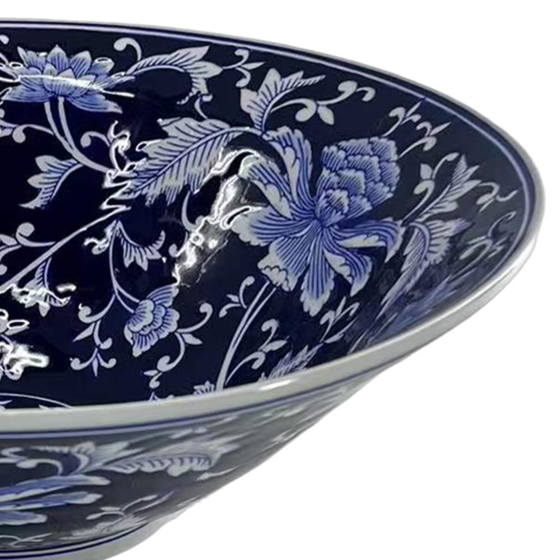Blue Ceramic Bowl, 16"