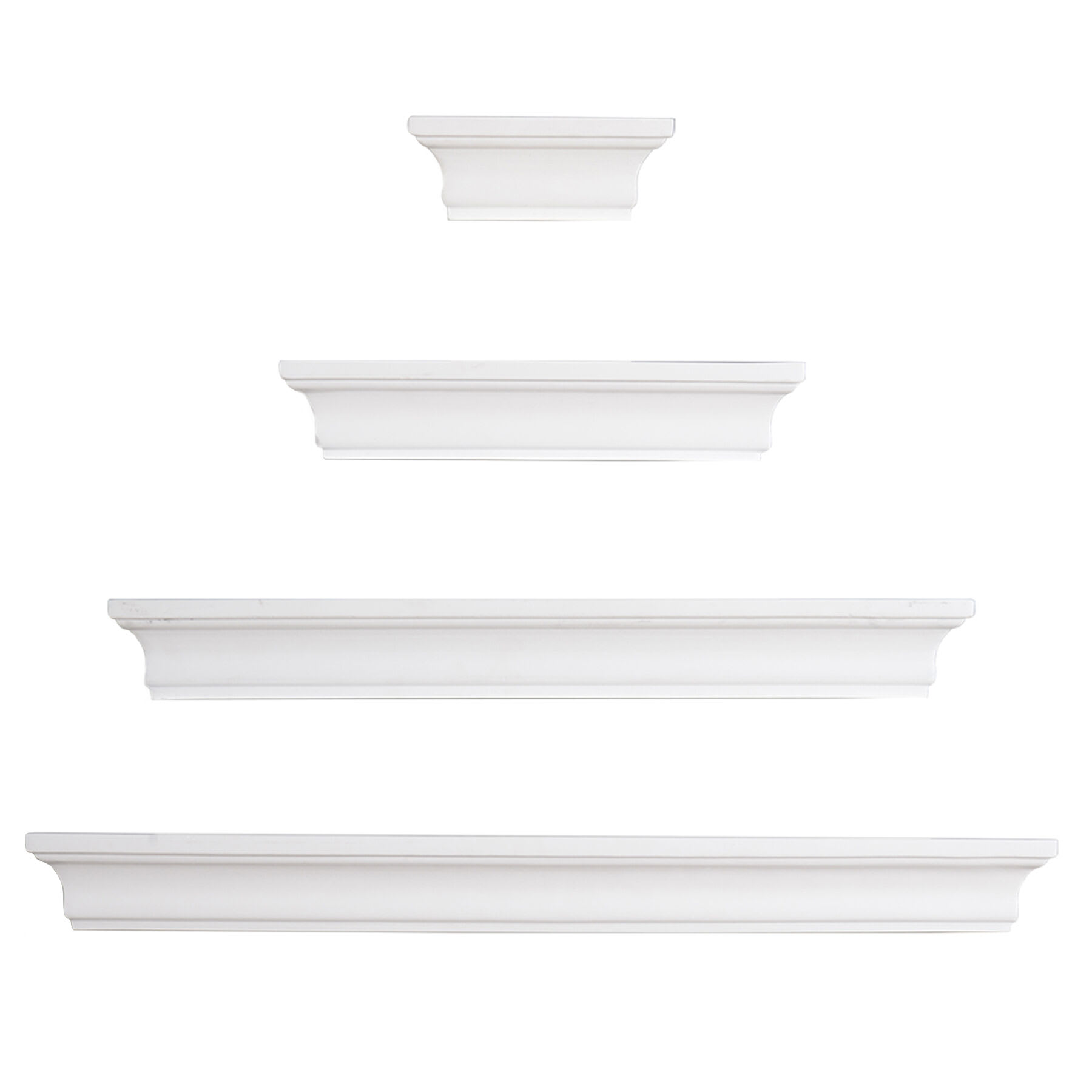 Kate 4-Piece Wooden Wall Ledge Set, White