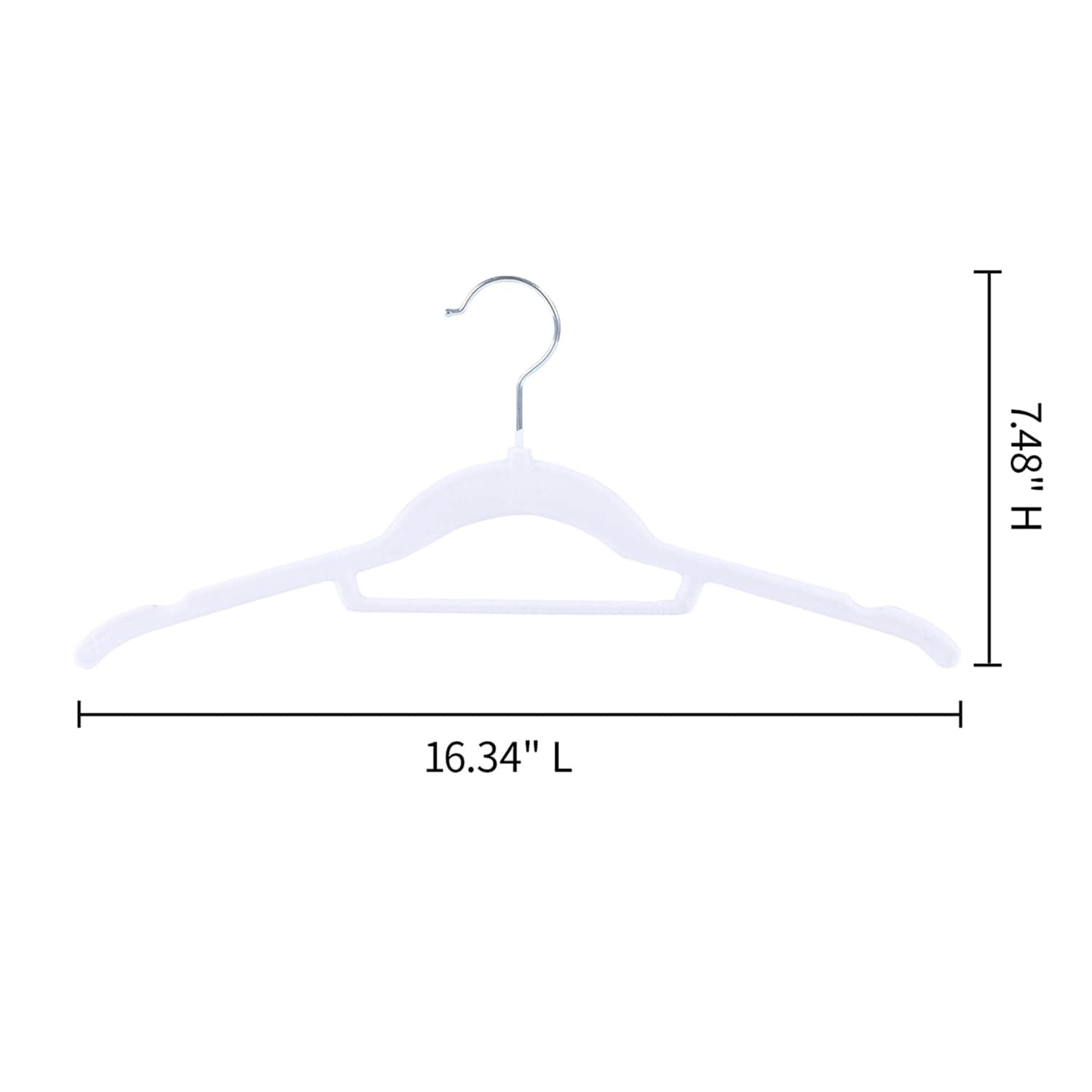 10-Piece Velvet Shirt Hangers, Pearl White