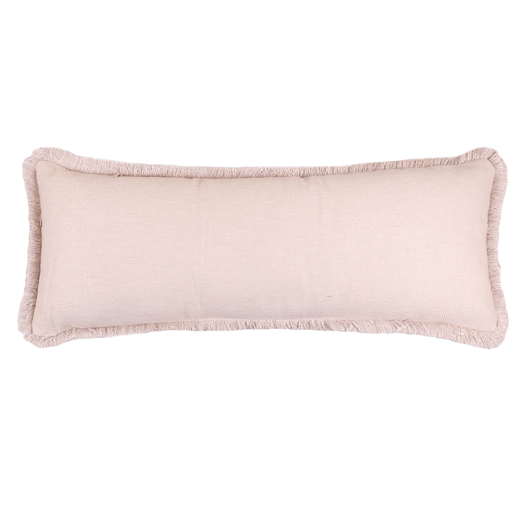 Found & Fable Solid Taupe Woven Throw Pillow with Fringe, 14x36