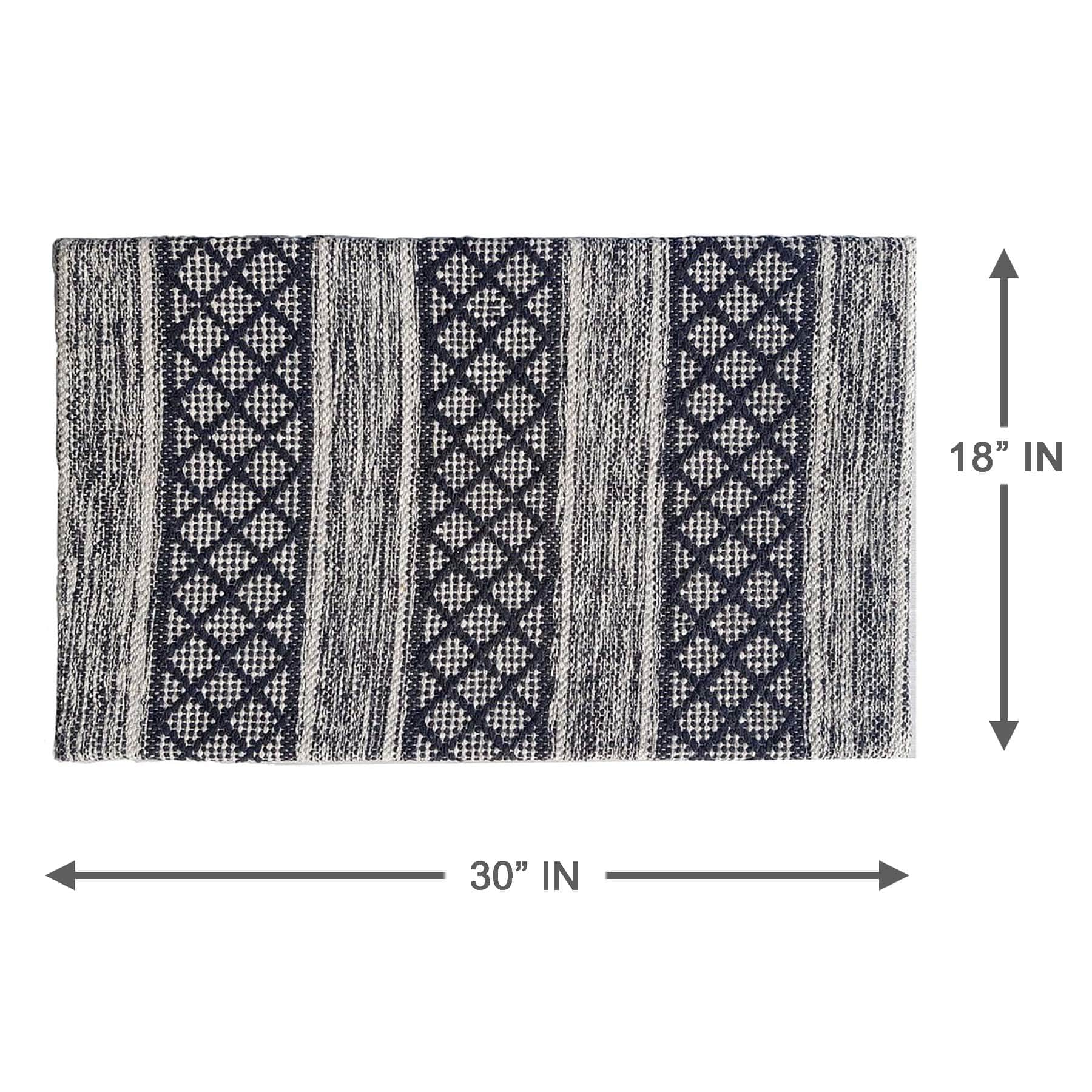 Heritage Black & Ivory Tribal Kitchen Mat, 18x30