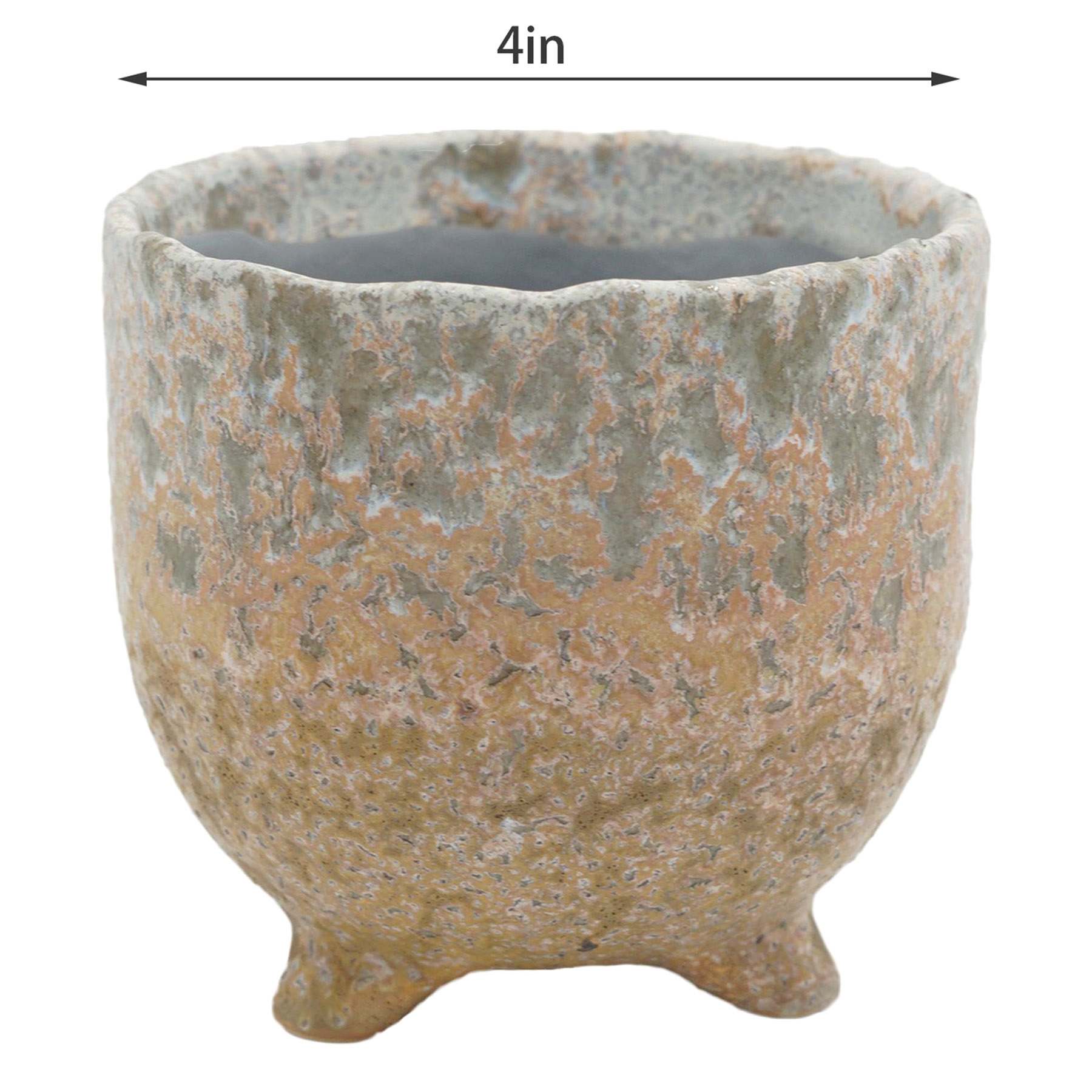 Indoor Ivory Footed Ceramic Pot, Medium