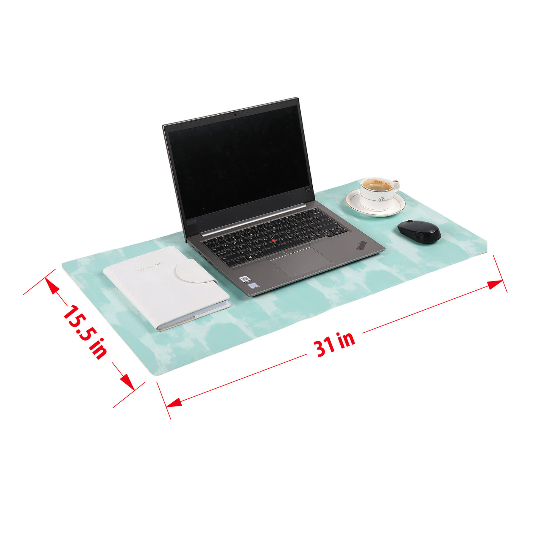 Watercolor Mint Desk Pad, 31X15.5