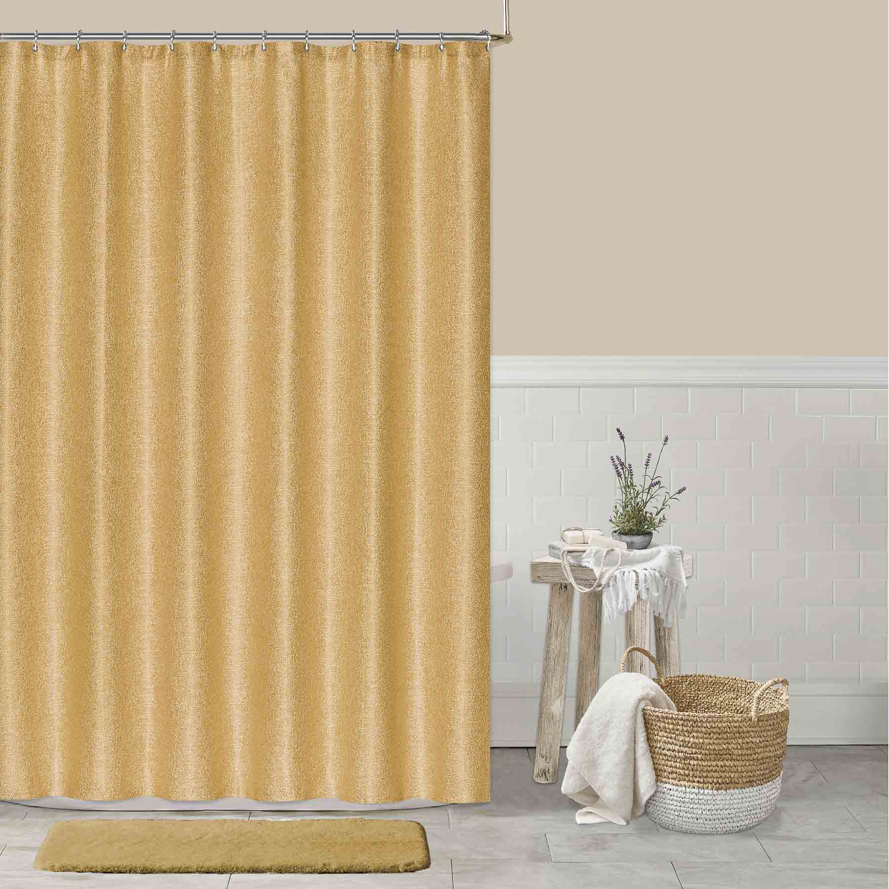 Honeybloom Cece Ochre Shower Curtain, 72"