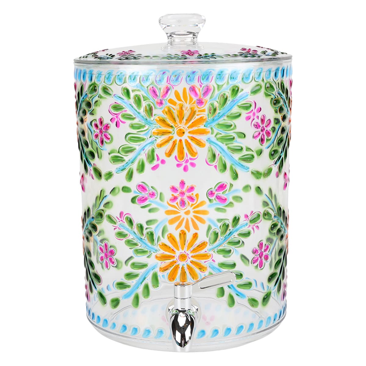 Acrylic Multicolor Embossed Clear Drink Dispenser