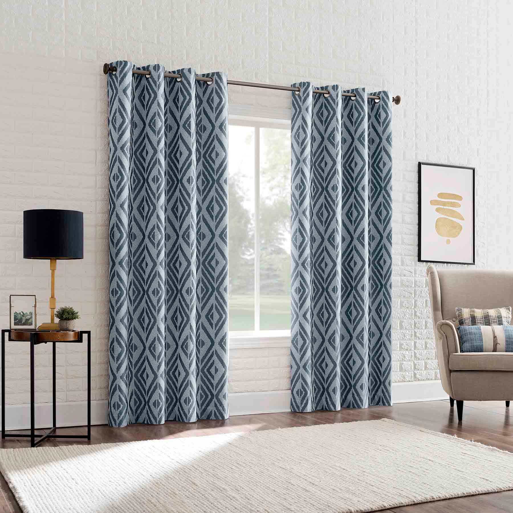 Sun Zero Blue Extreme Blackout Grommet Curtain Panel, 84"