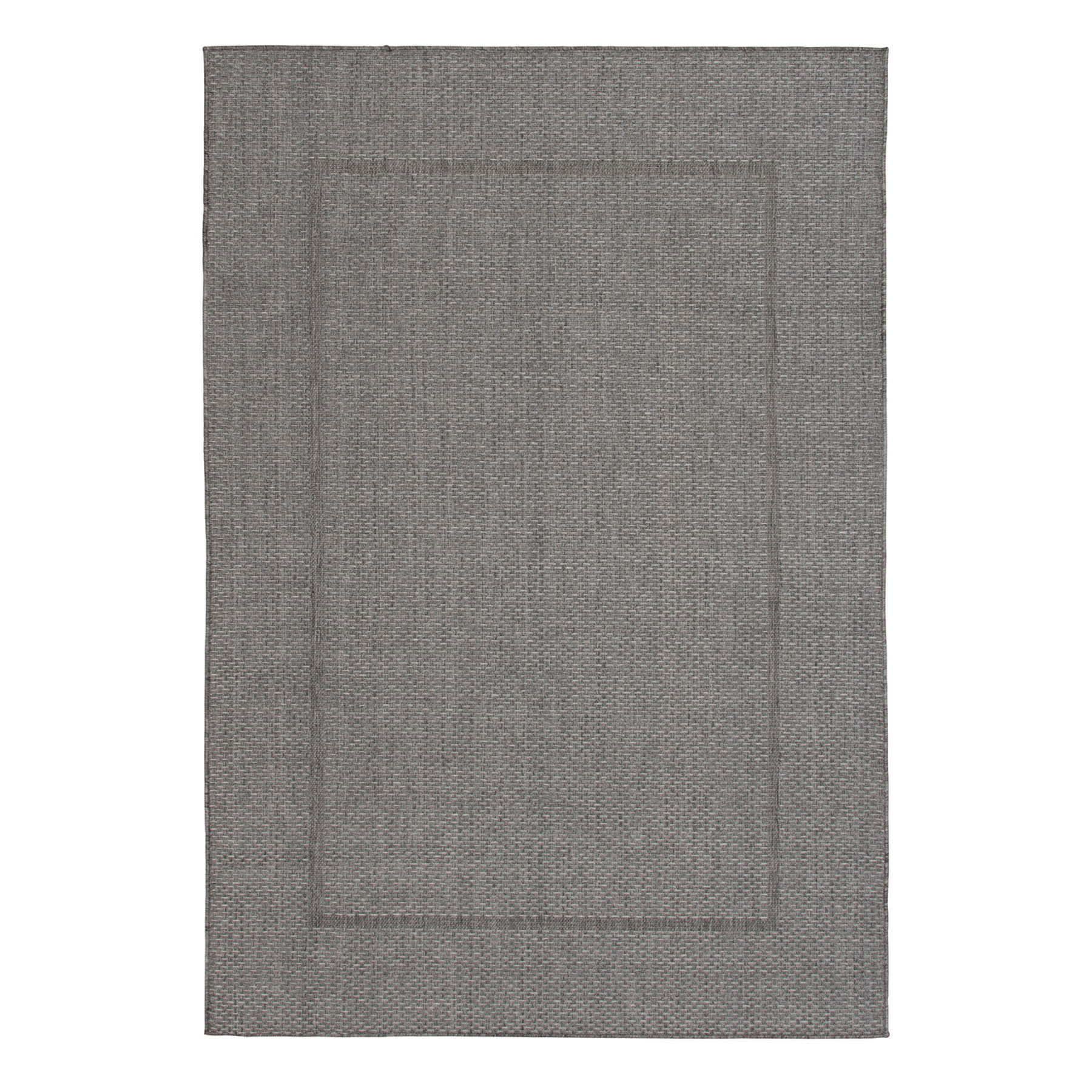(E195) Crosby St. Santorini Grey Border Indoor & Outdoor Accent Rug, 2x3