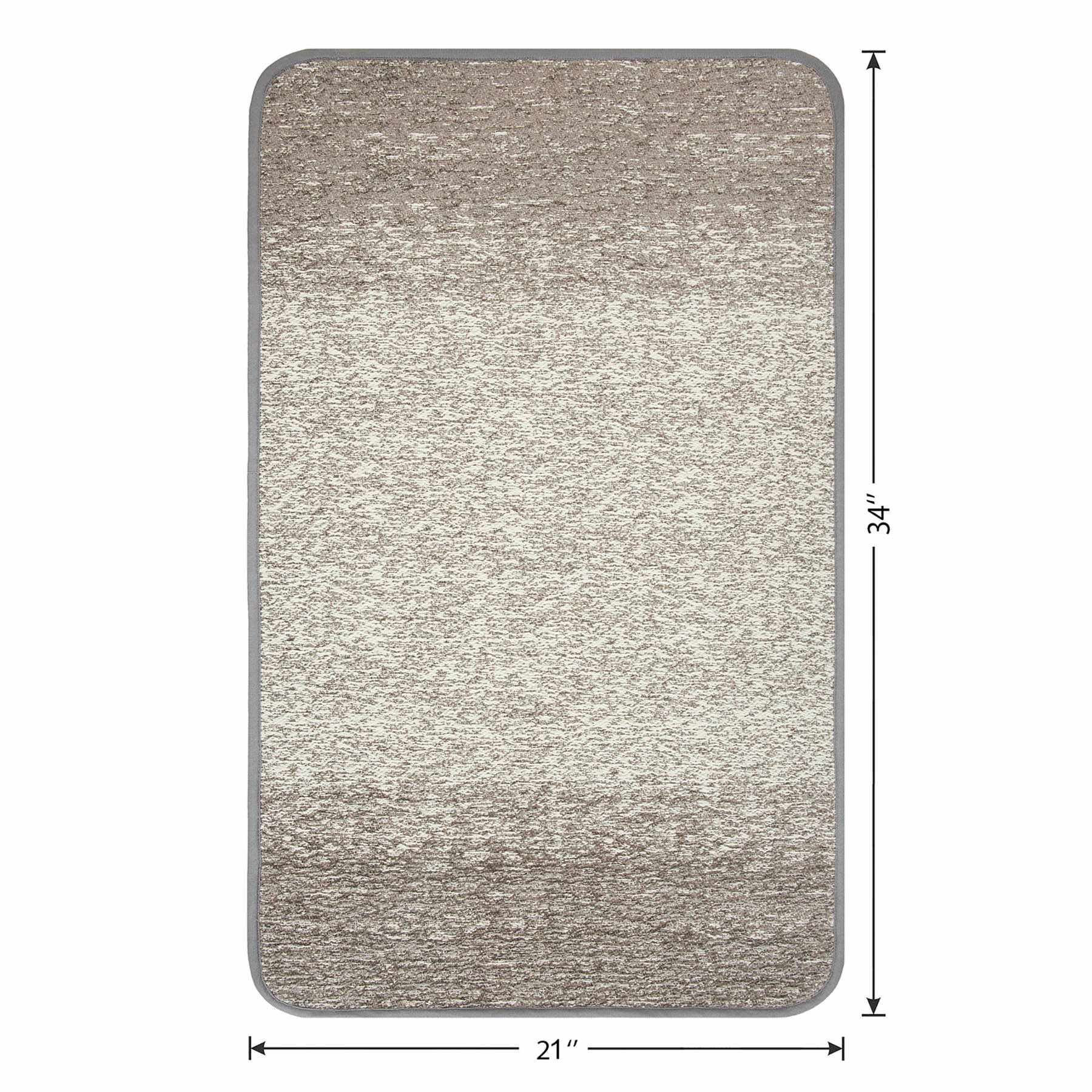 Ombre Grey Puffback Washable Kitchen Mat 21X34