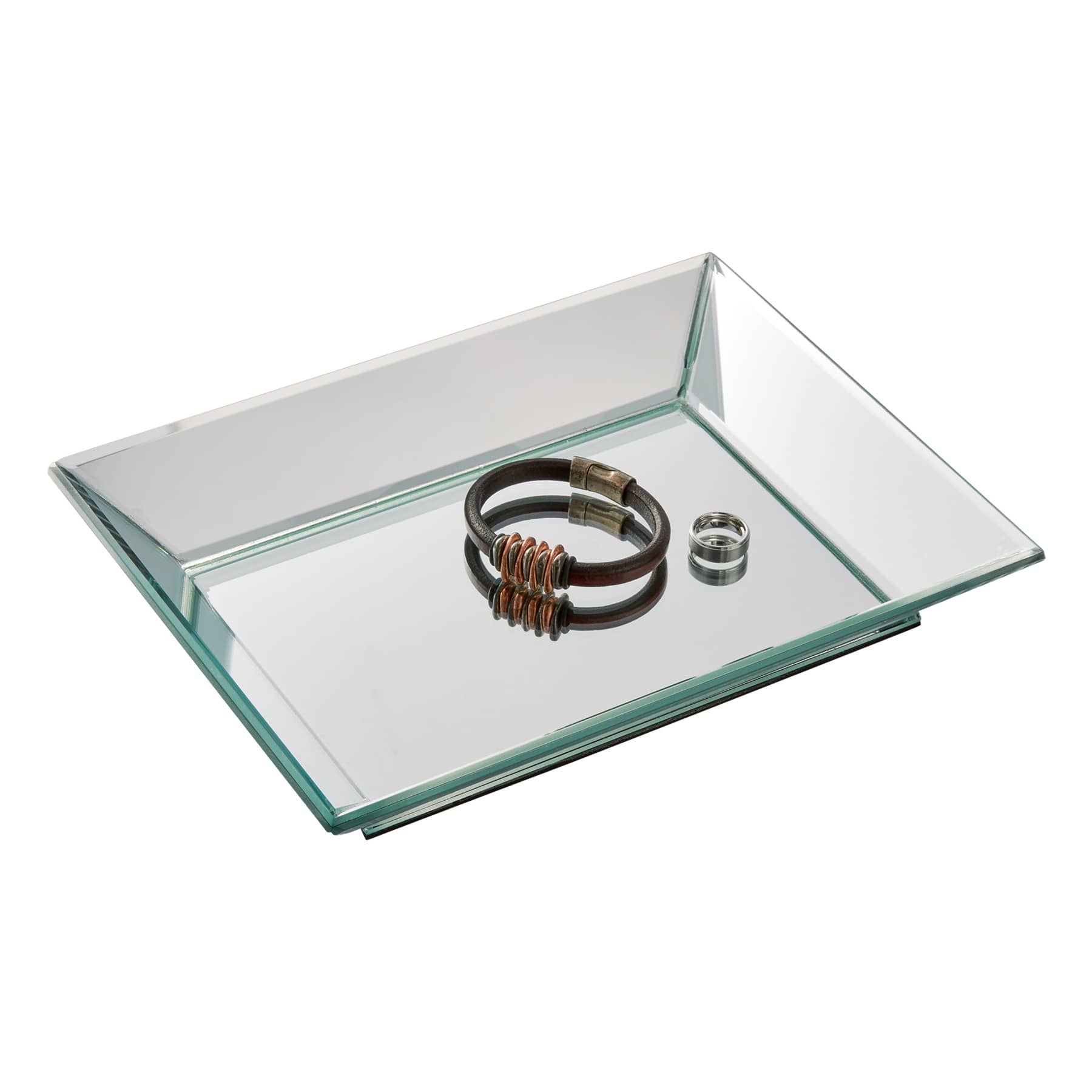 Glass Mirror Tray, 12x9