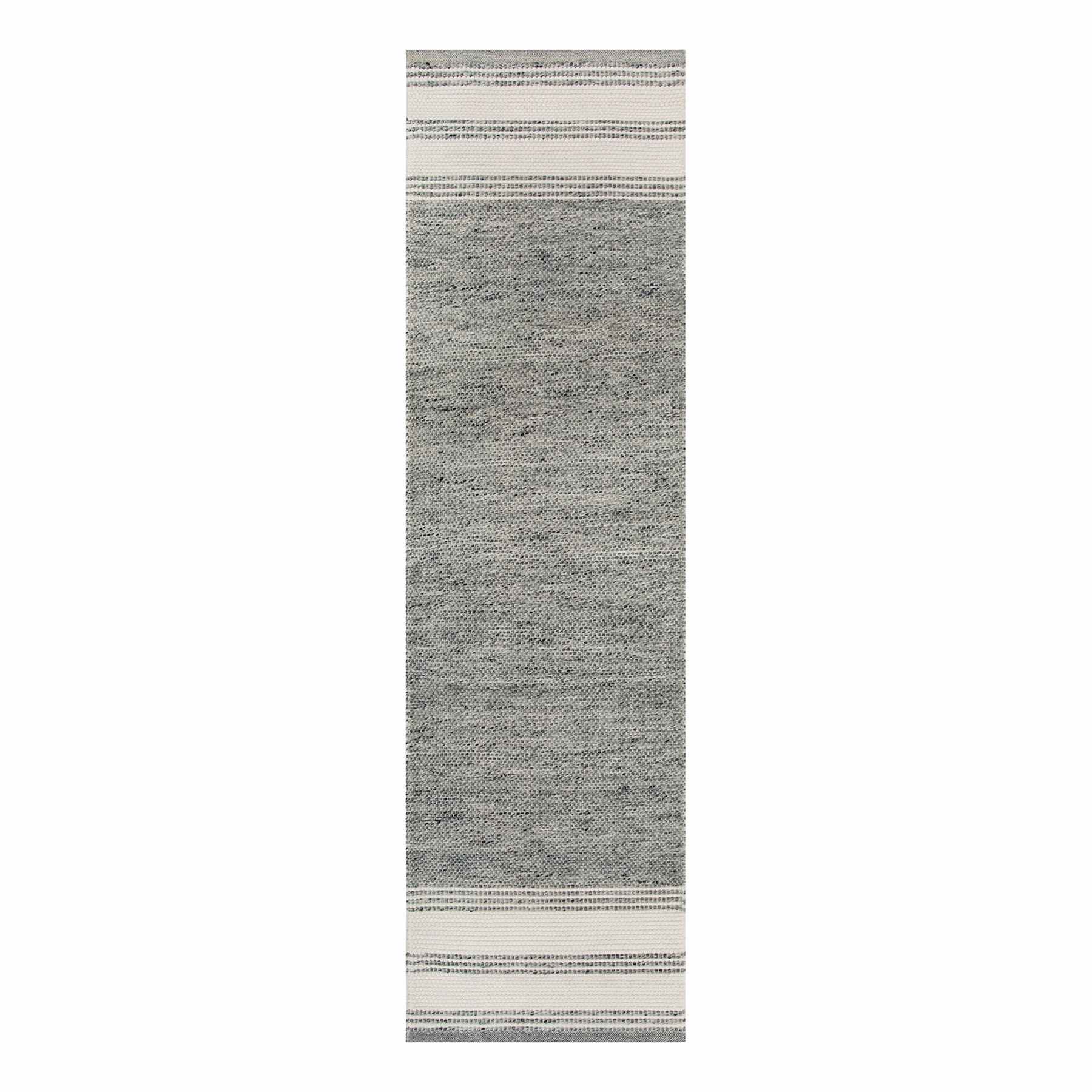 (A499) Ty Pennington Thornton Grey Woven Runner, 2x7