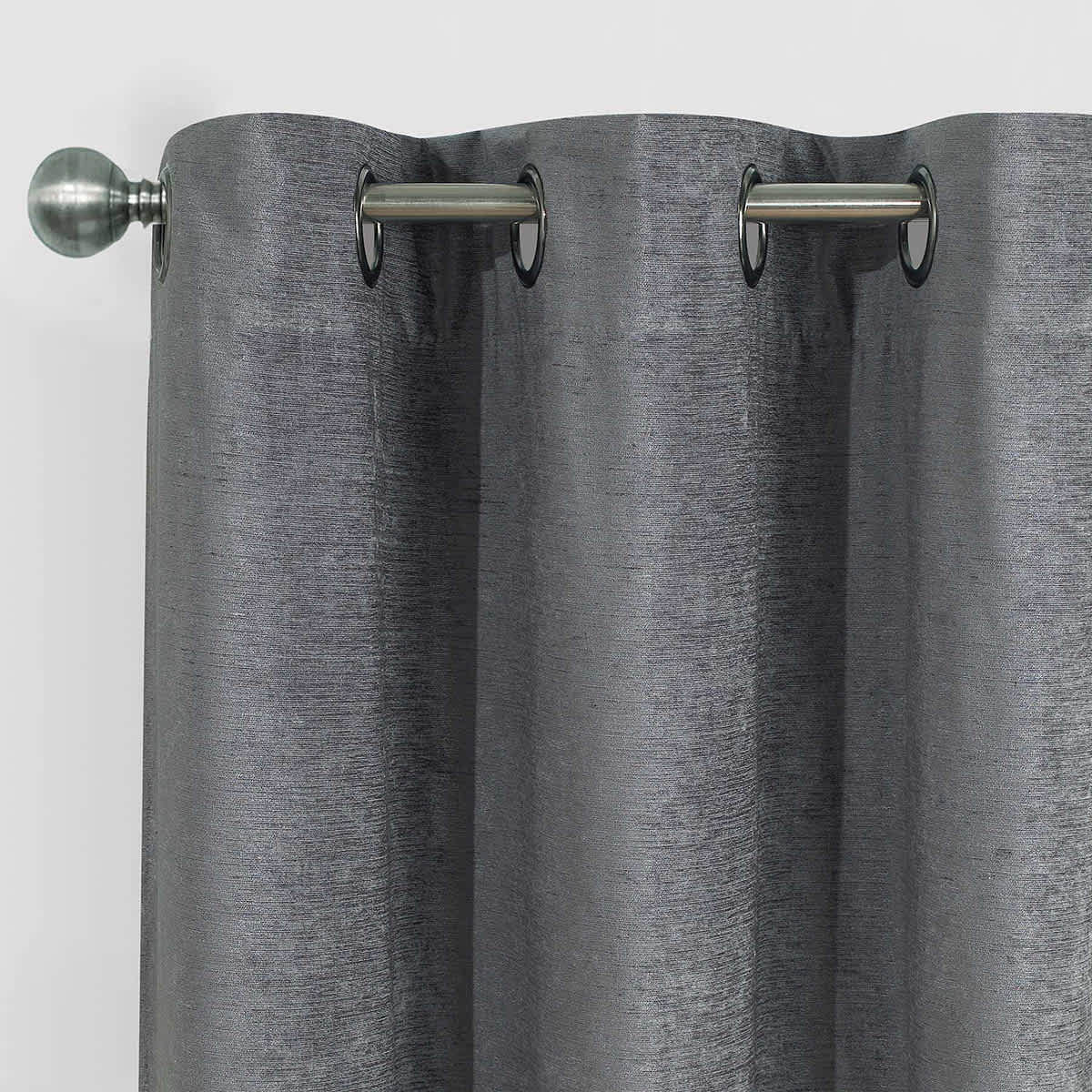 Grey Chenille Blackout Grommet Curtain Panel, 84"