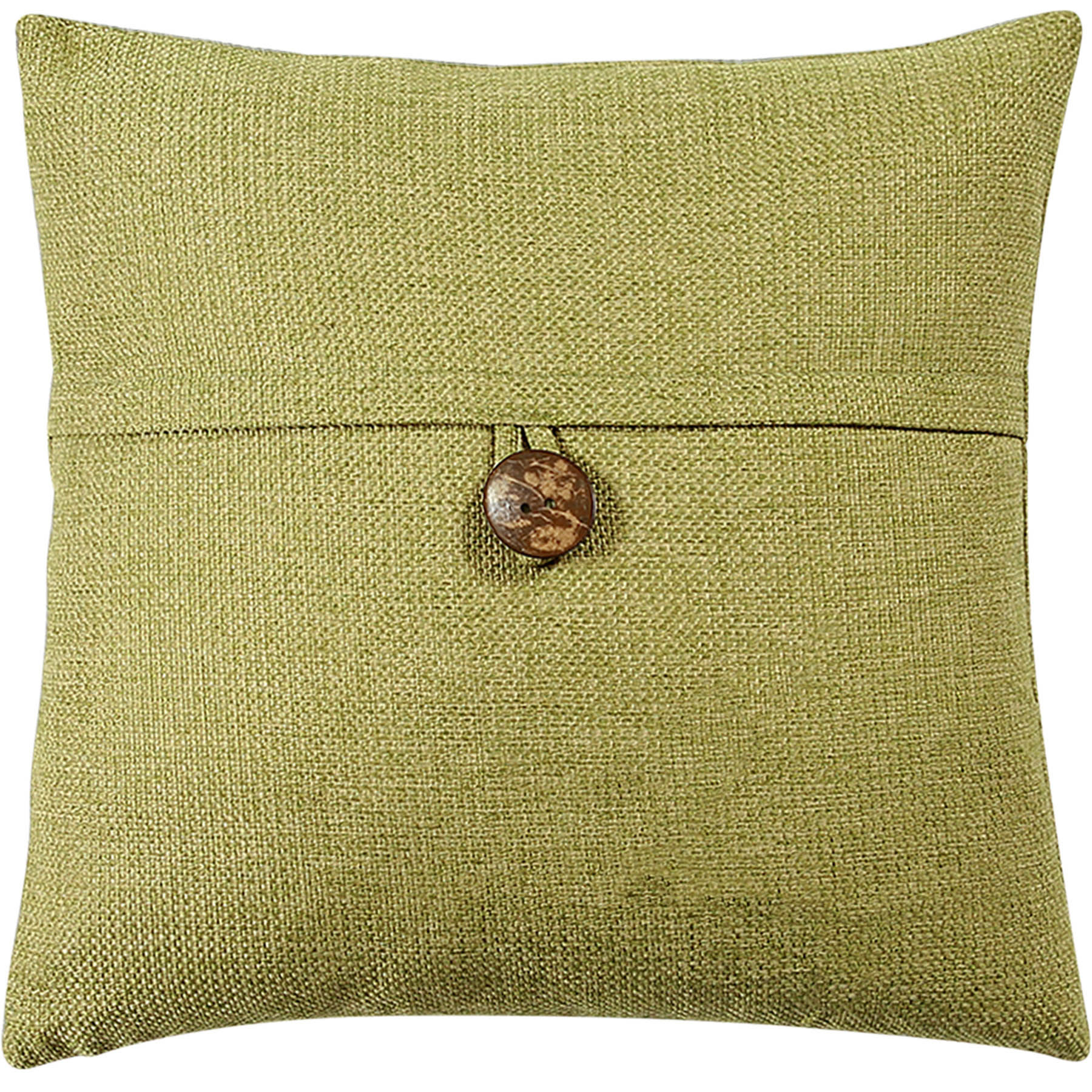Clayton Olive Green Coconut Button Throw Pillow, 20"