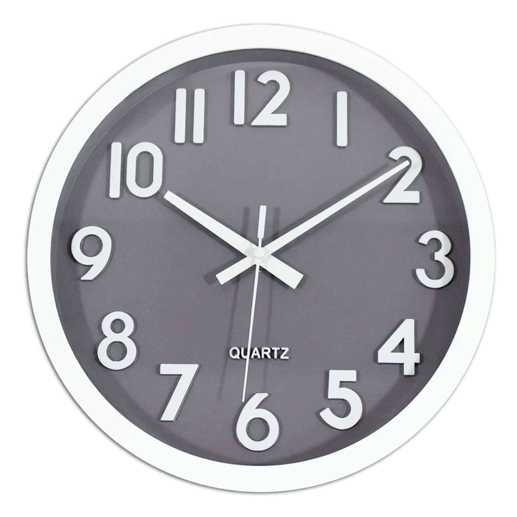 Grey Round Wall Clock, 10"