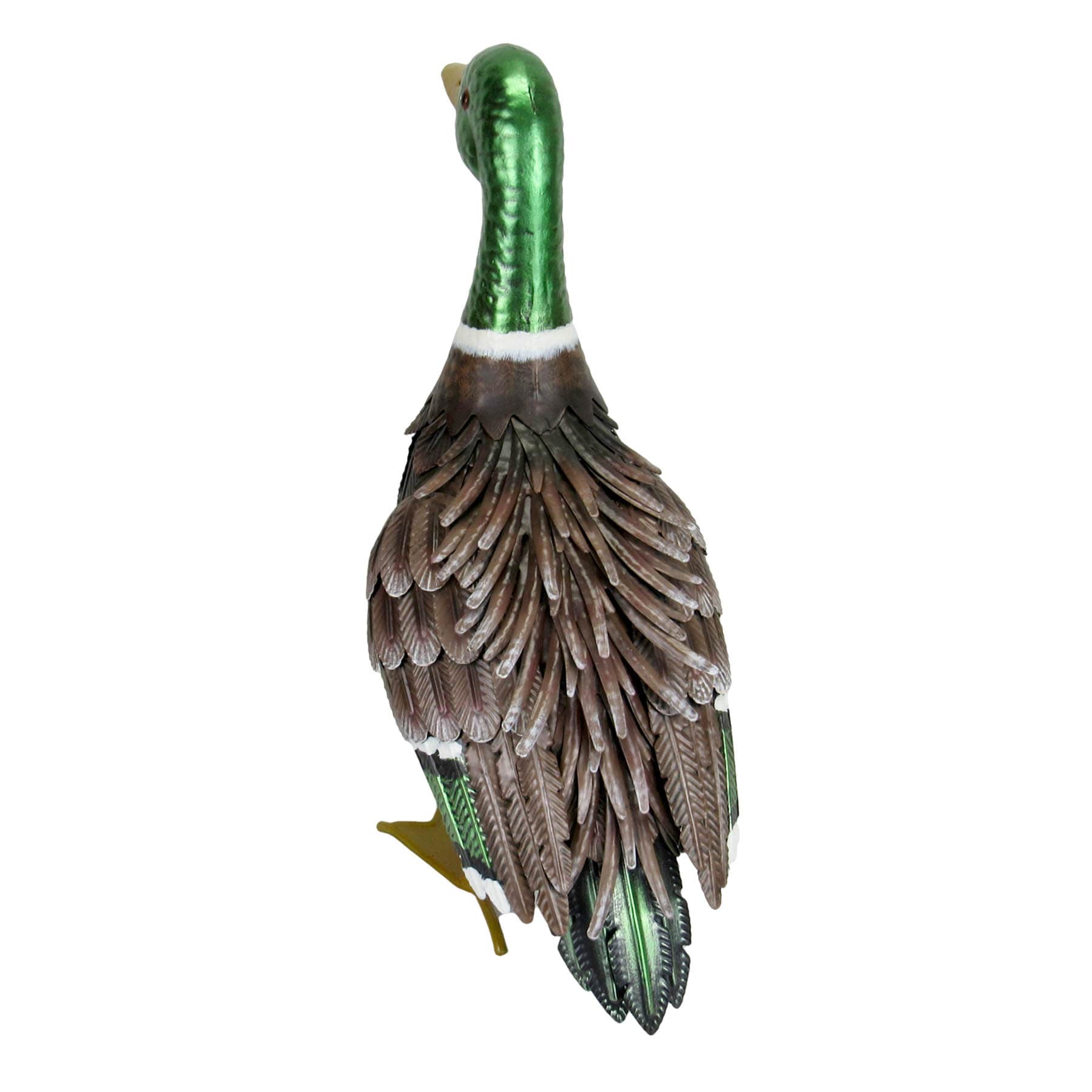 Mallard Duck Metal Outdoor Garden Statue, 16"