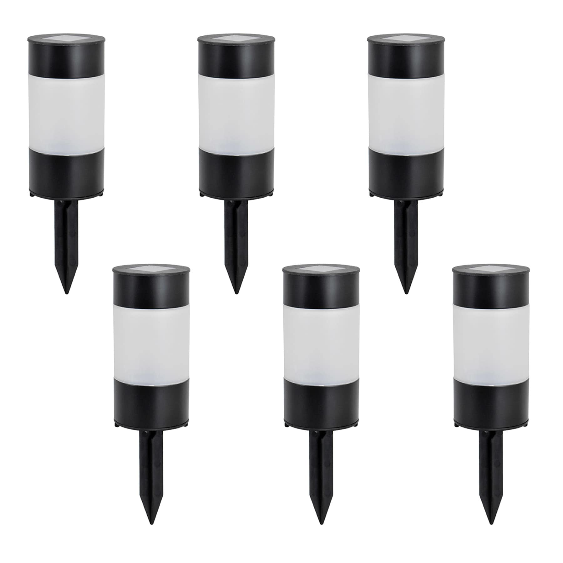 6-Pack Solar Frosted Mini Pathway Lights