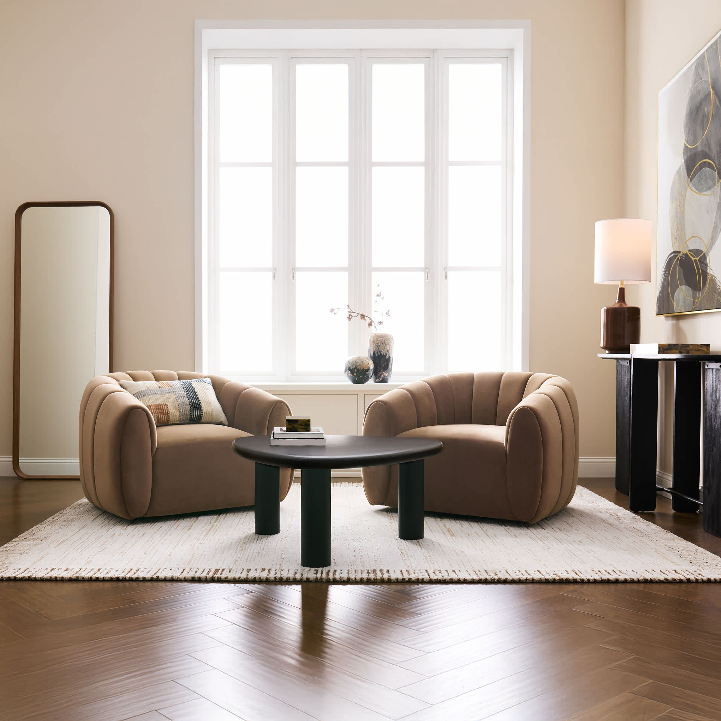 Miles Accent Chair & Trina Coffee Table 3-Piece Set