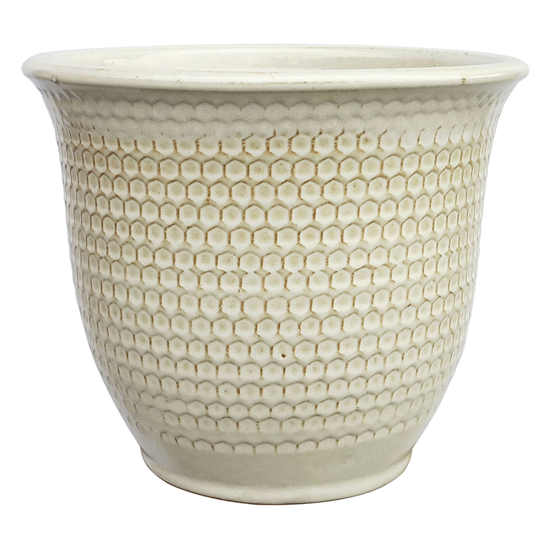 Providence White Honeycomb Outdoor Planter, Medium