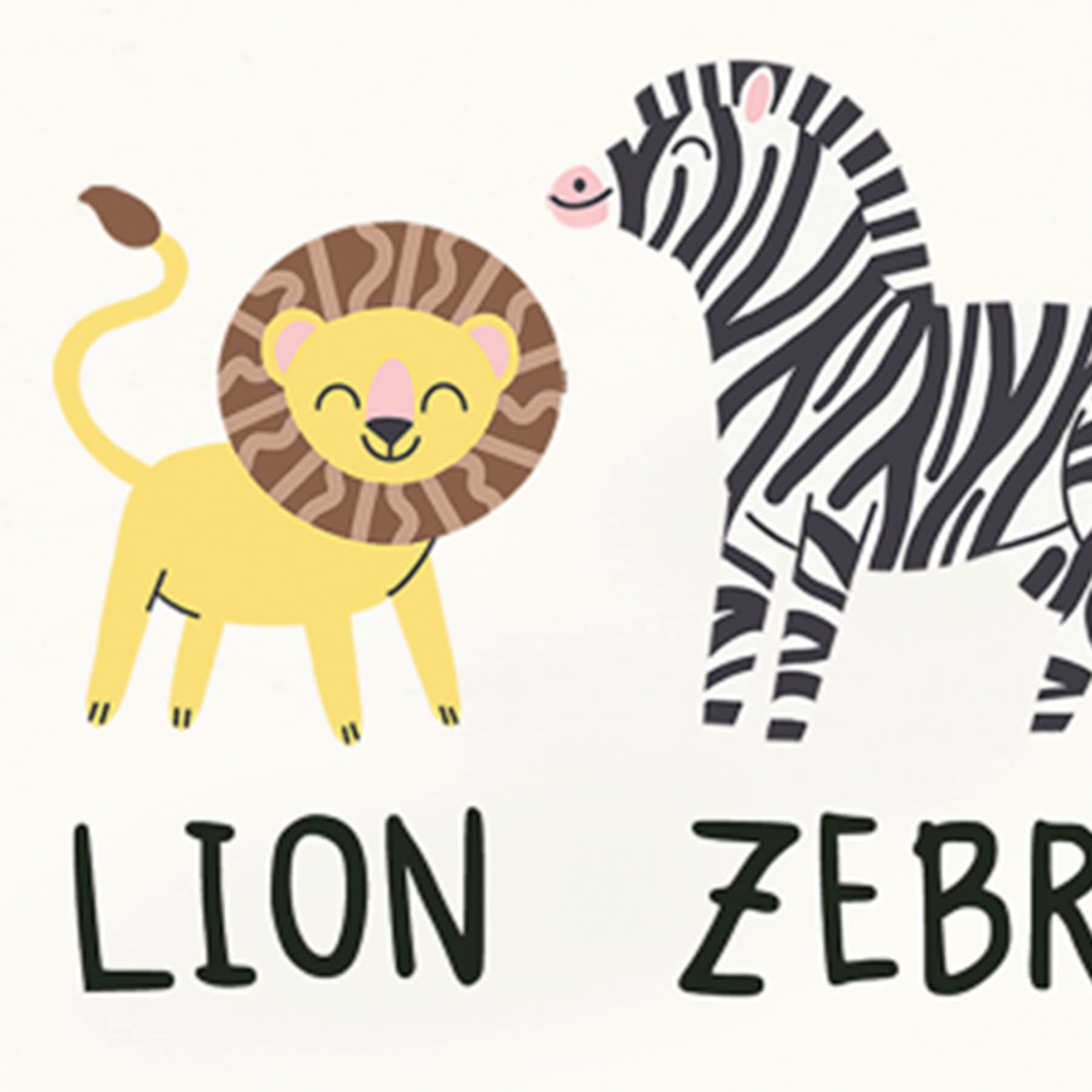 Tiny Dreamers Elephant Lion Zebra Sign, 7x9