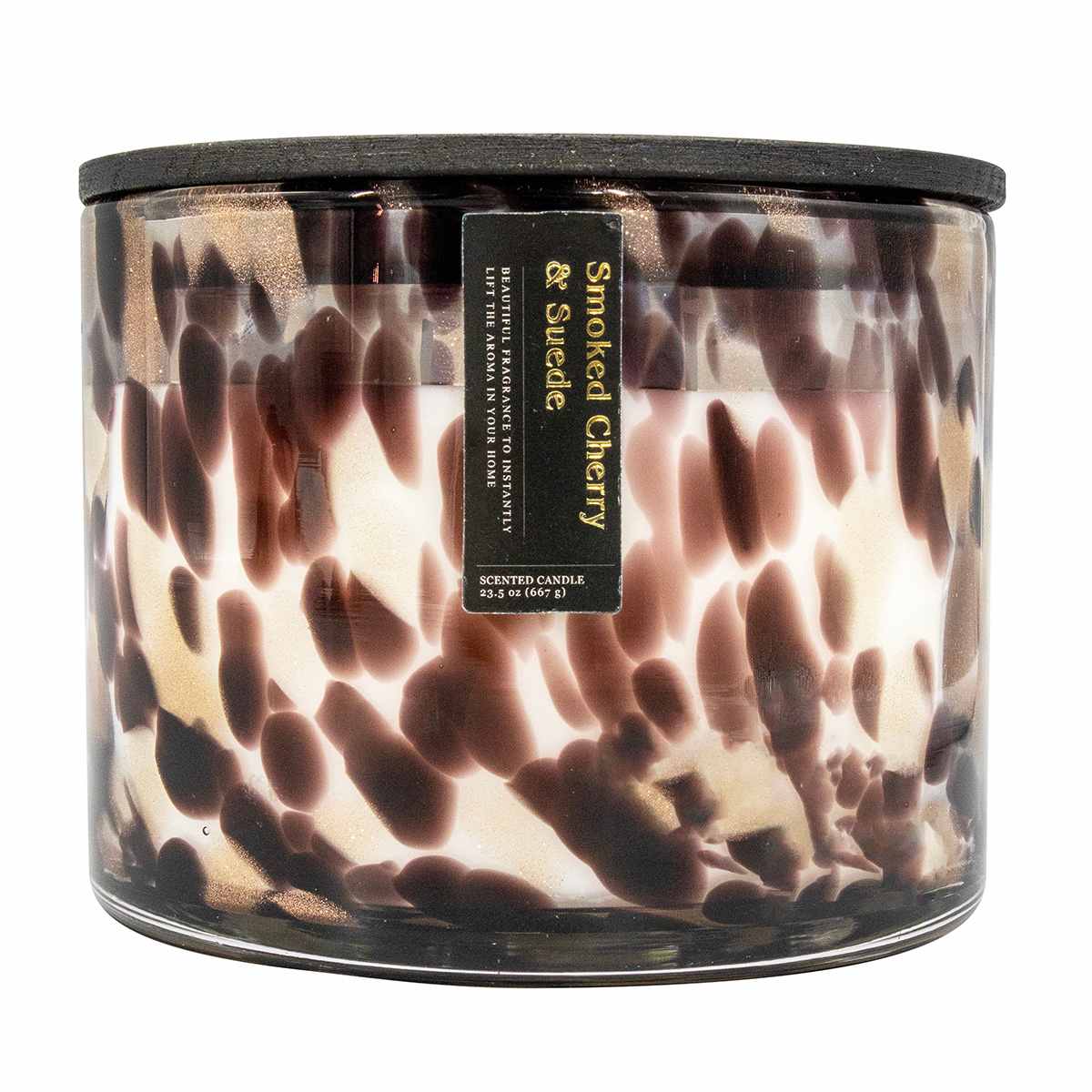 Smoked Cherry & Suede Scented Confetti Glass Jar Candle, 23.5oz