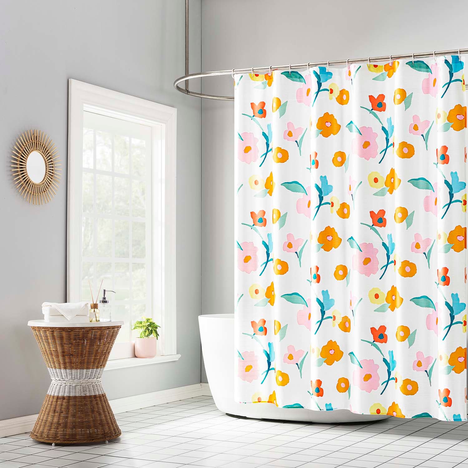 13-Piece Lynette Multicolor Floral Shower Curtain Set