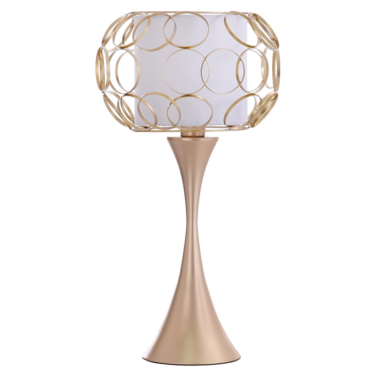 Gold Metal Medium Table Lamp with Shade, 21"