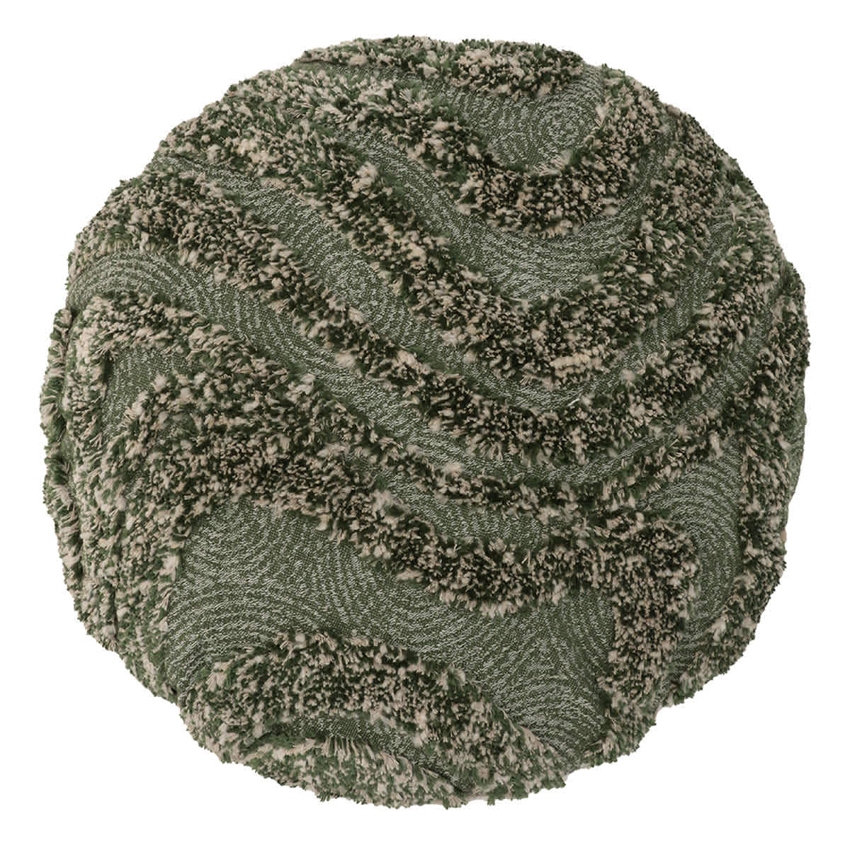 Green Tufted Round Throw Pillow, 18"