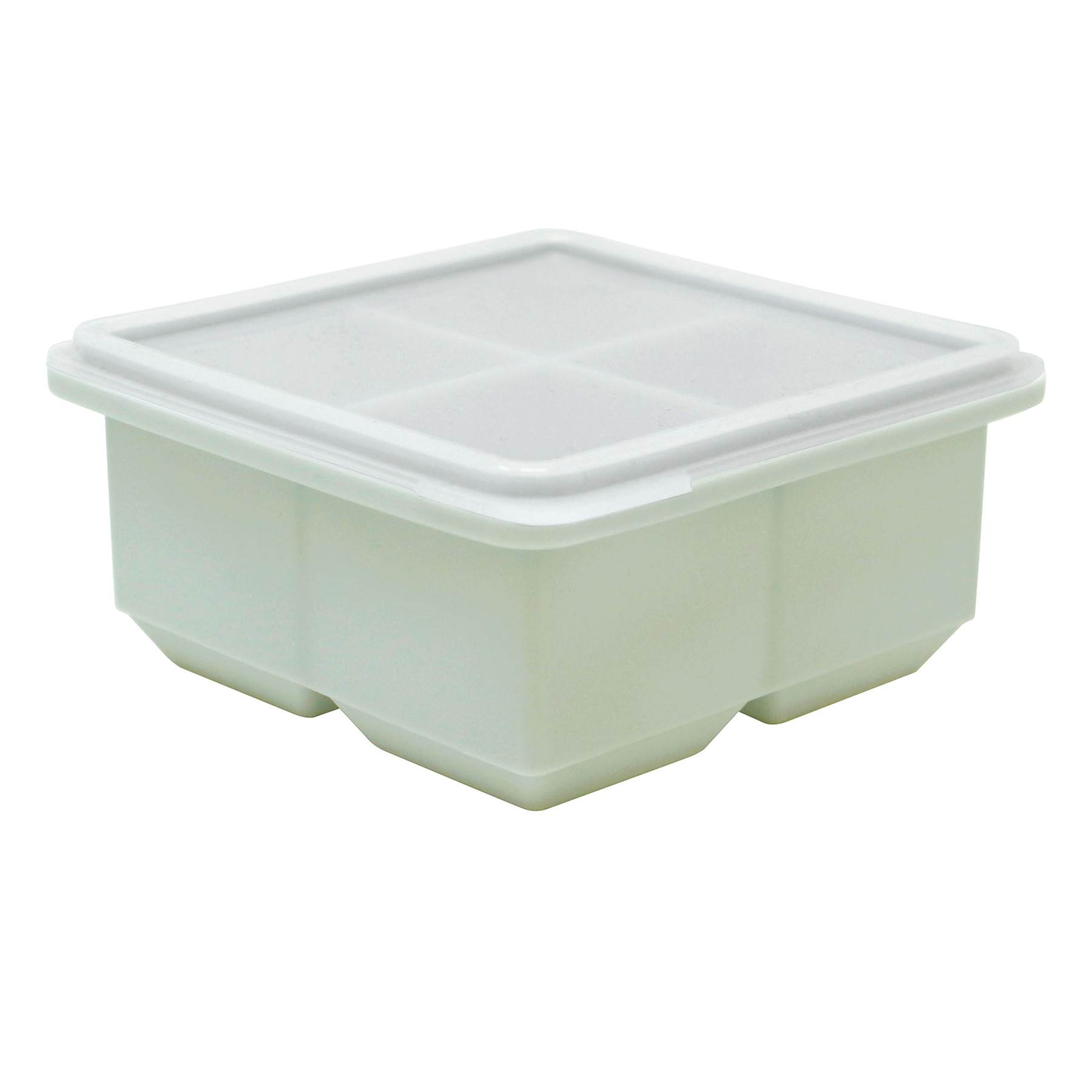 4-Section Silicone Square Ice Cube Tray, Sage