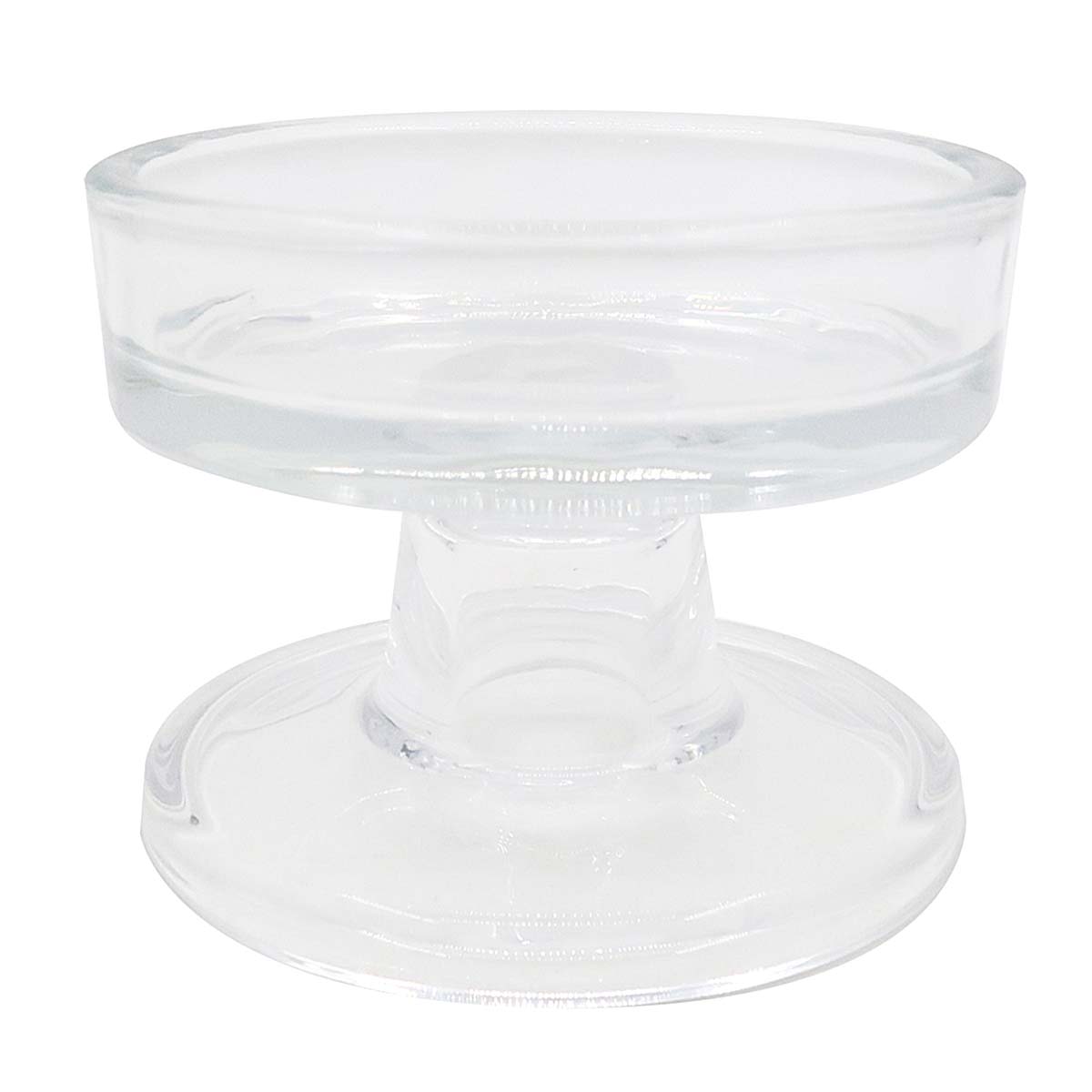 Clear Glass Candle Holder, 4"