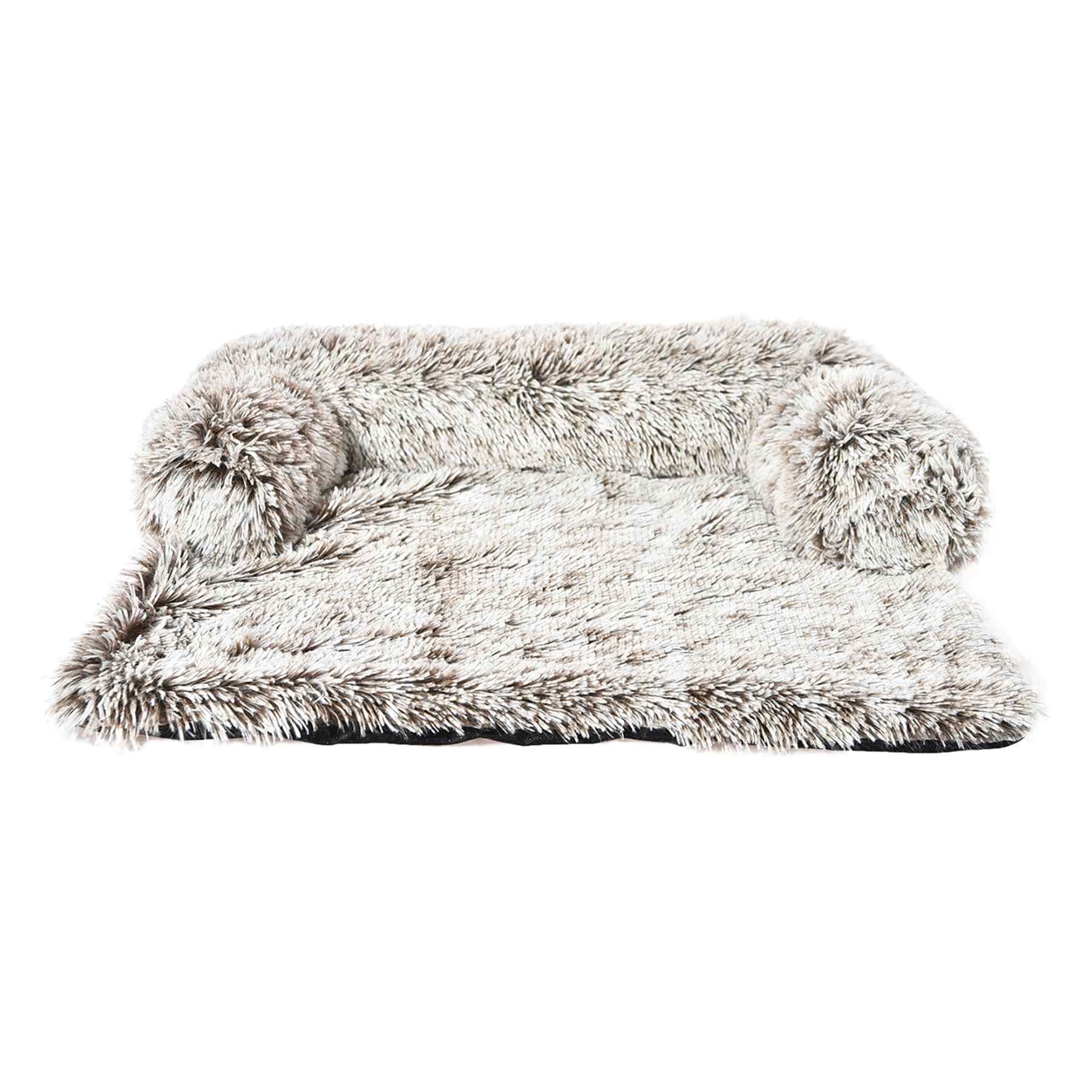 Brown Faux Fur Pet Couch Sofa, Medium