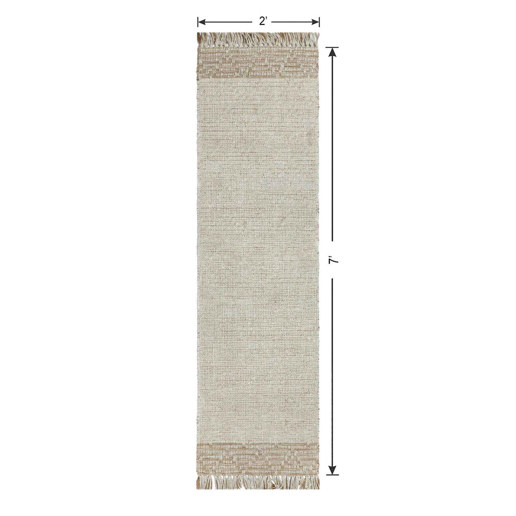 (B693) Found & Fable Kent Ivory Jute Runner, 2x7
