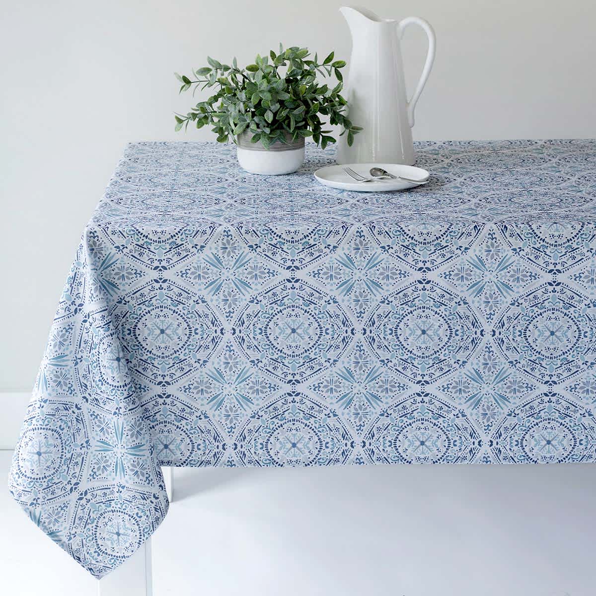 Cameo Blue Morocco Tablecloth, 60x104