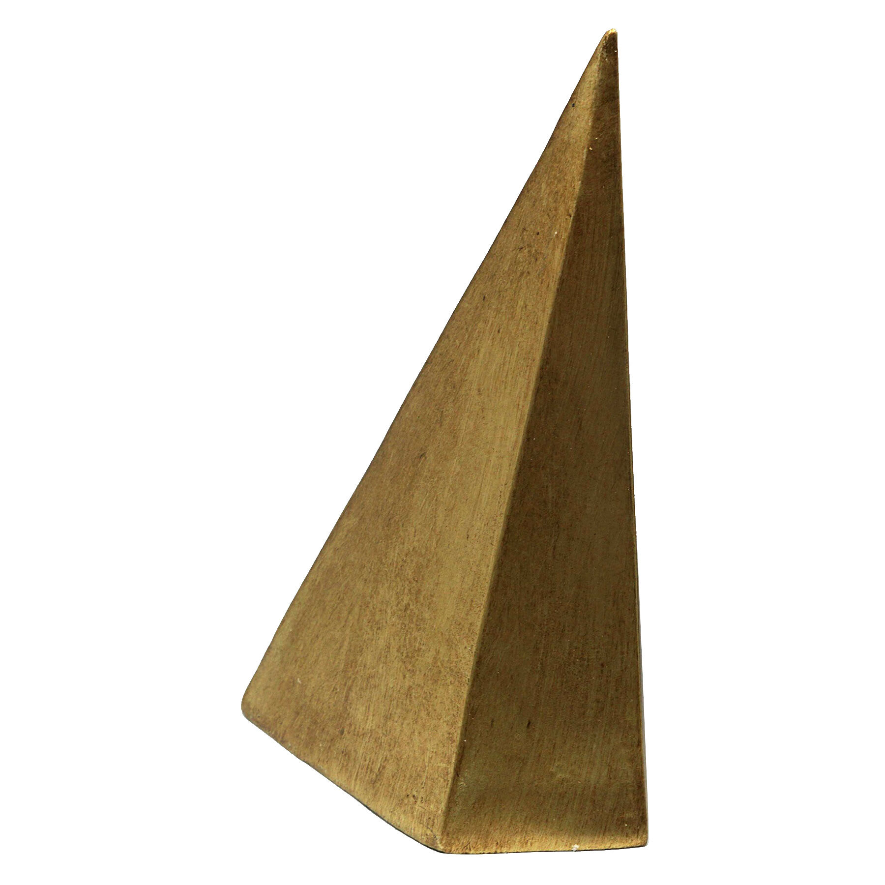 1-Piece Gold Geometric Pyramid Bookend, 6.5"