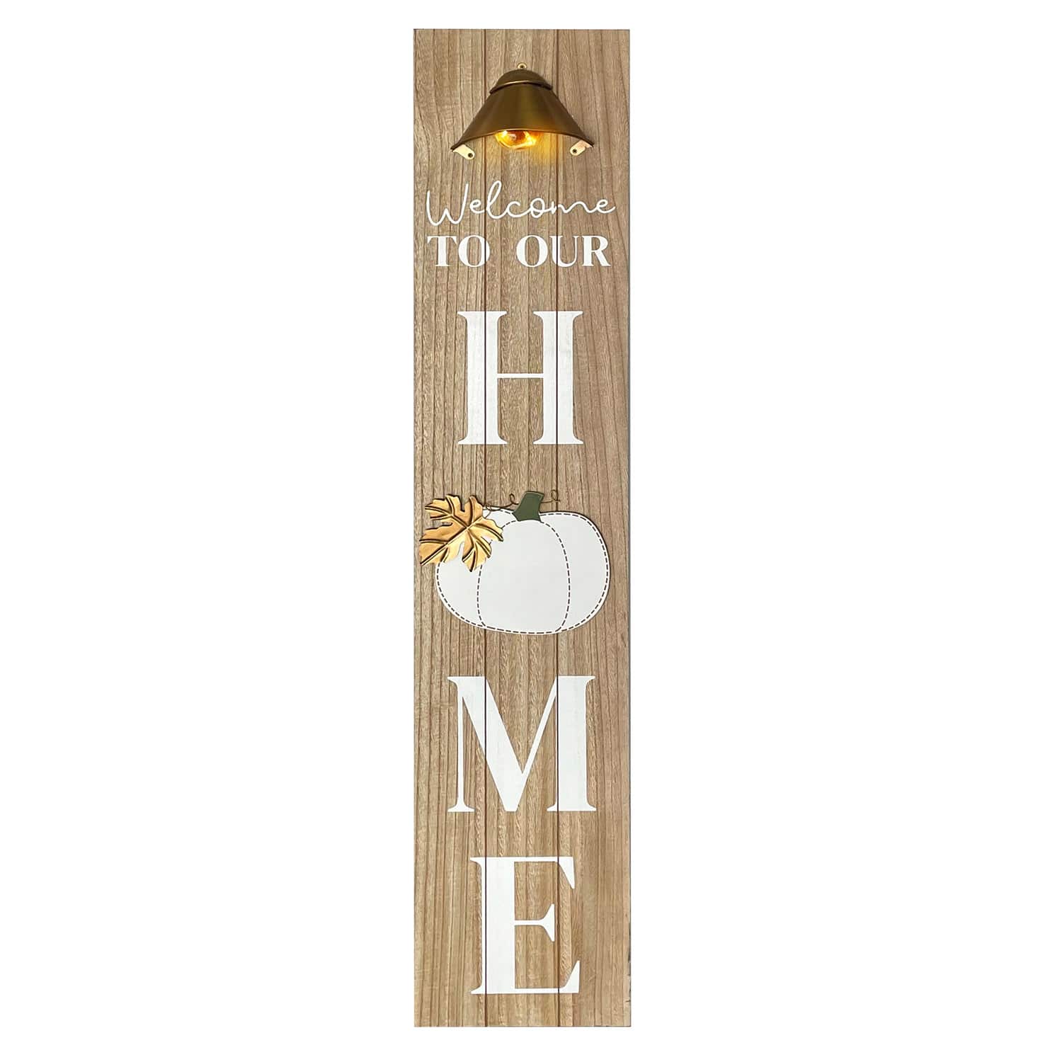Homespun Harvest Pre-Lit Welcome To Our Home Leaner, 47"