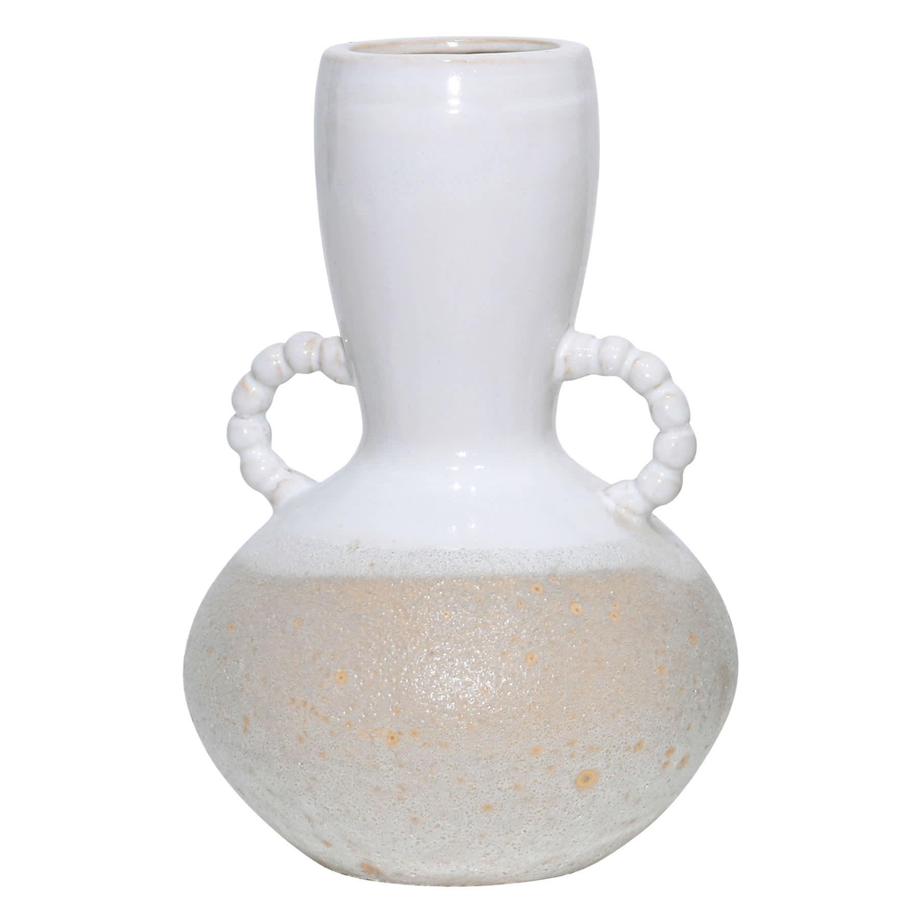 White Rough Ceramic Vase, 11.4"