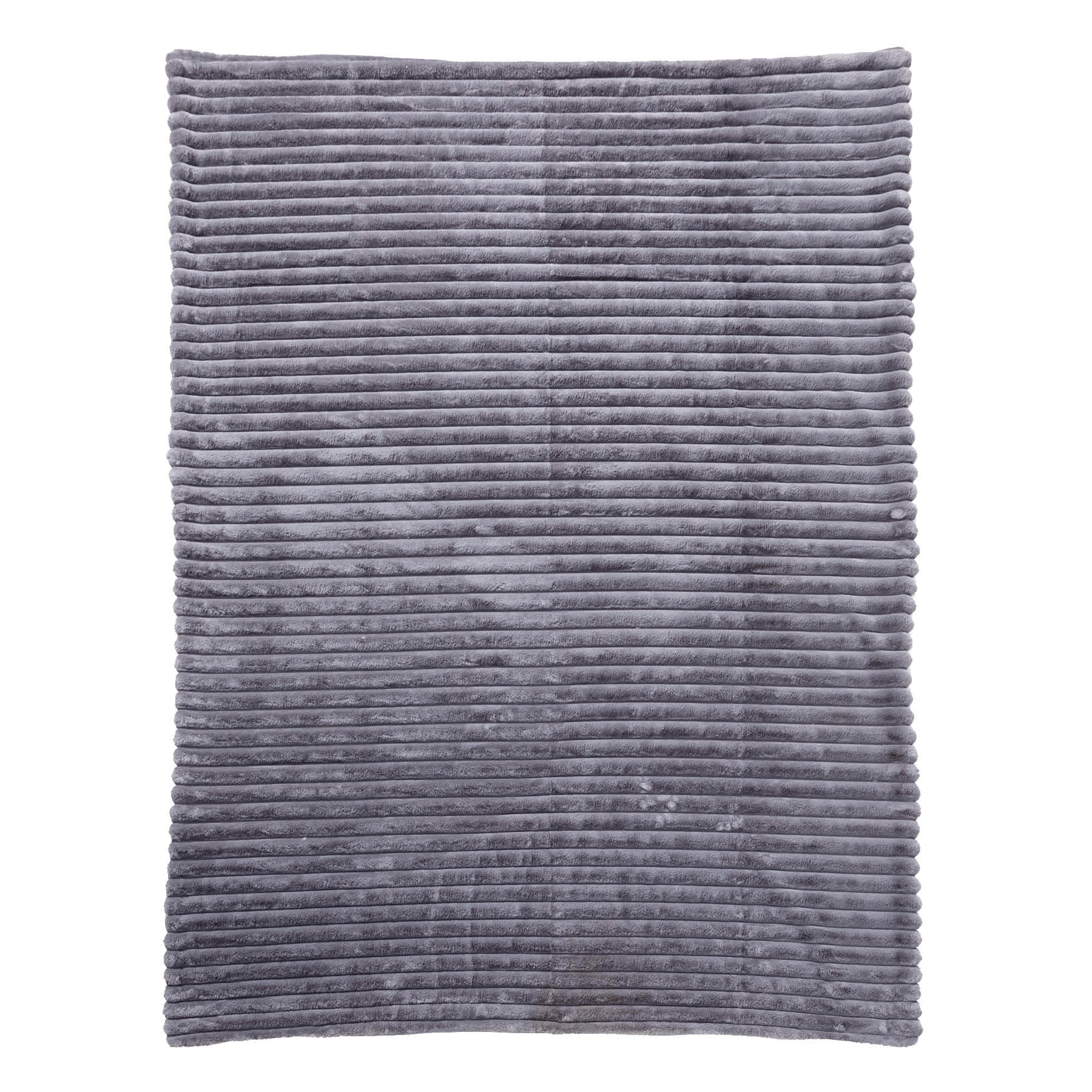 Honeybloom Dark Grey Channel Faux Fur Throw Blanket, 60x80