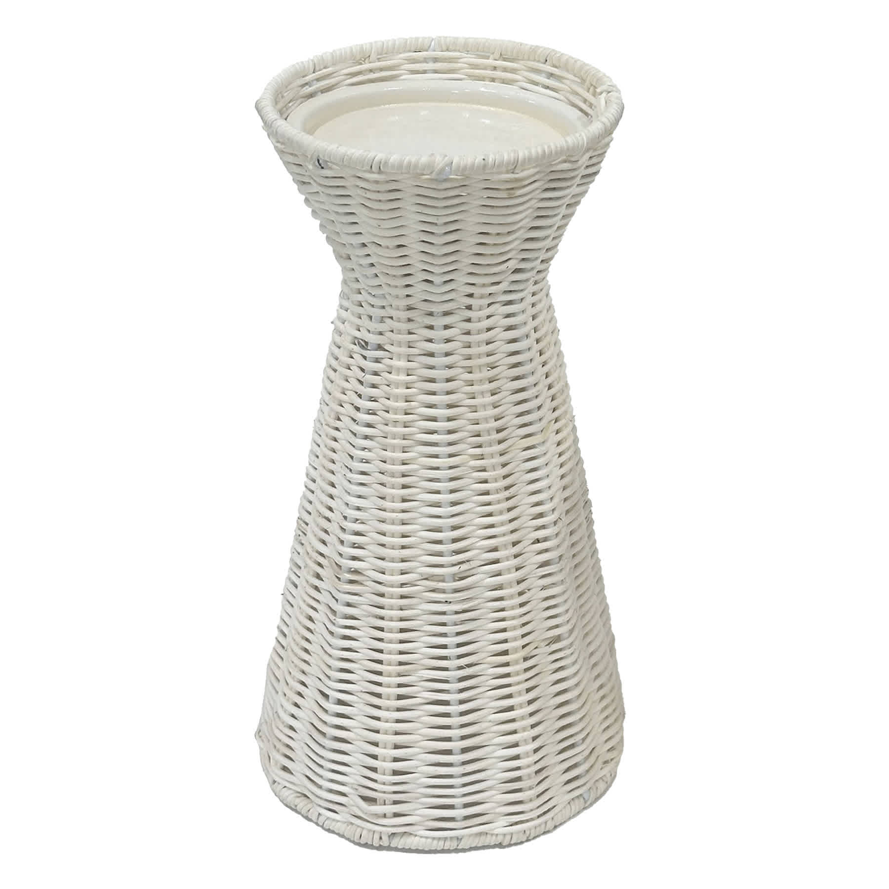 Natural Rattan Pillar Candle Holder, 11"