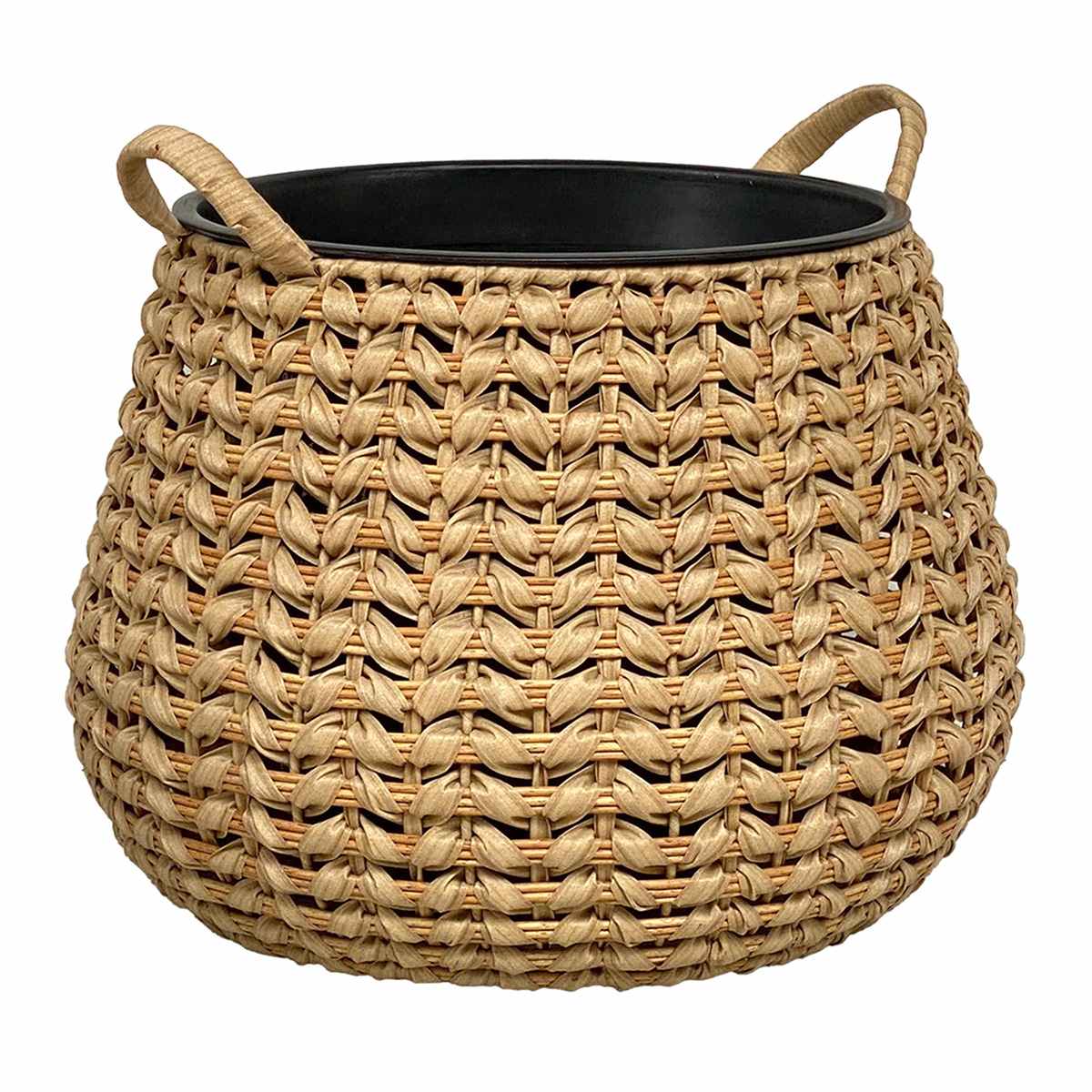 Honeybloom Hyacinth Rattan Outdoor Planter, Medium