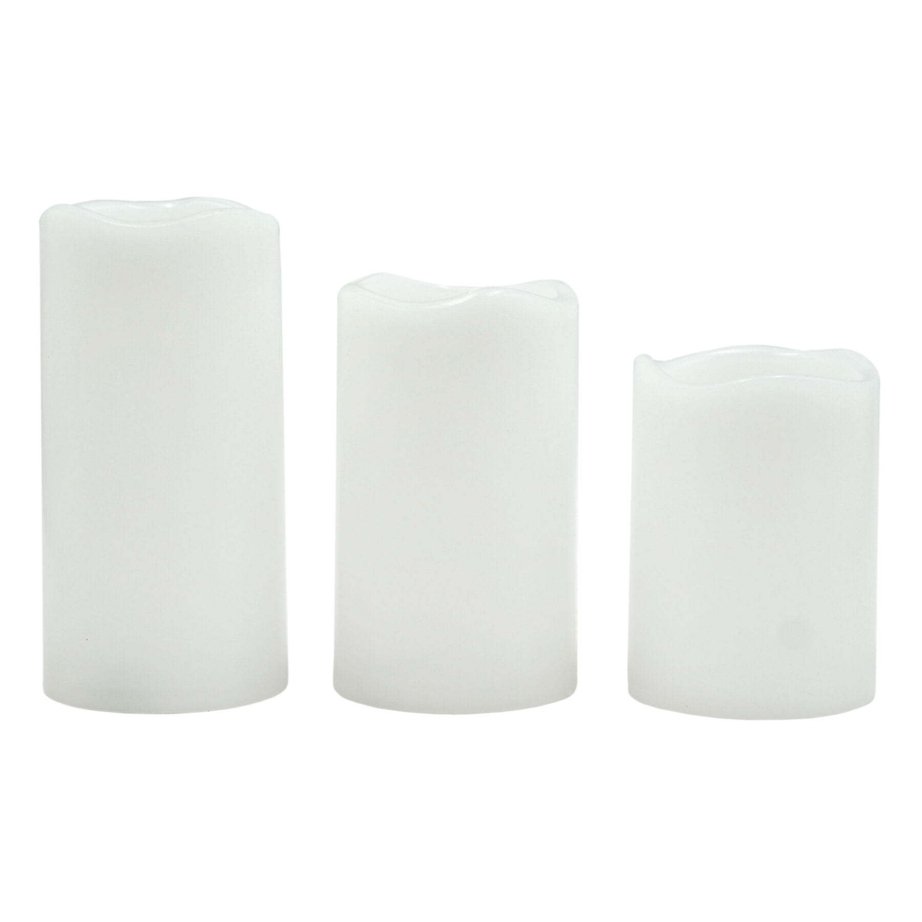 Set of 3 White LED Pillar Candles with 6 Hour Timer