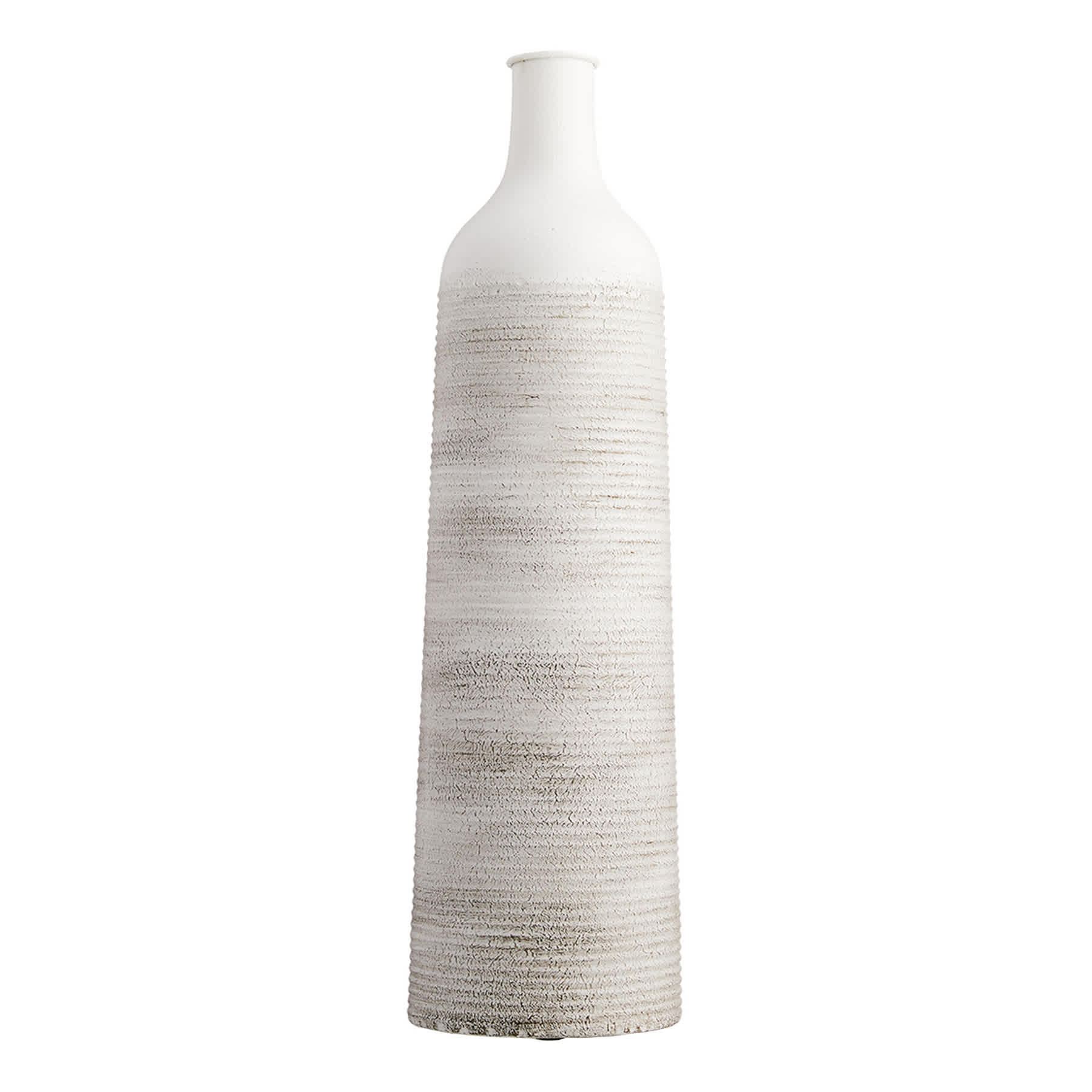 White & Cream Metal Vase, 20"