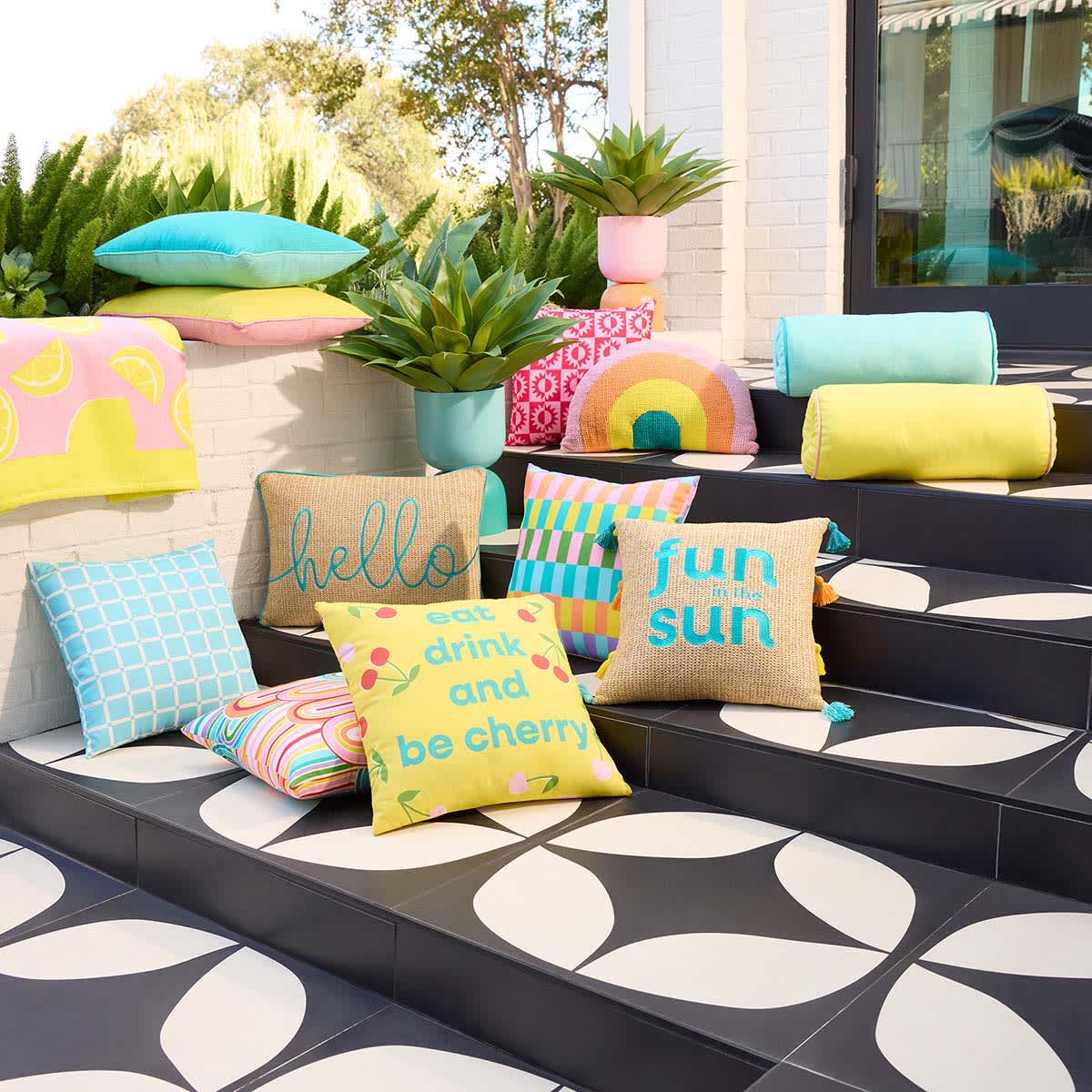 Oh Joy! Yellow Bolster Outdoor Throw Pillow, 8"