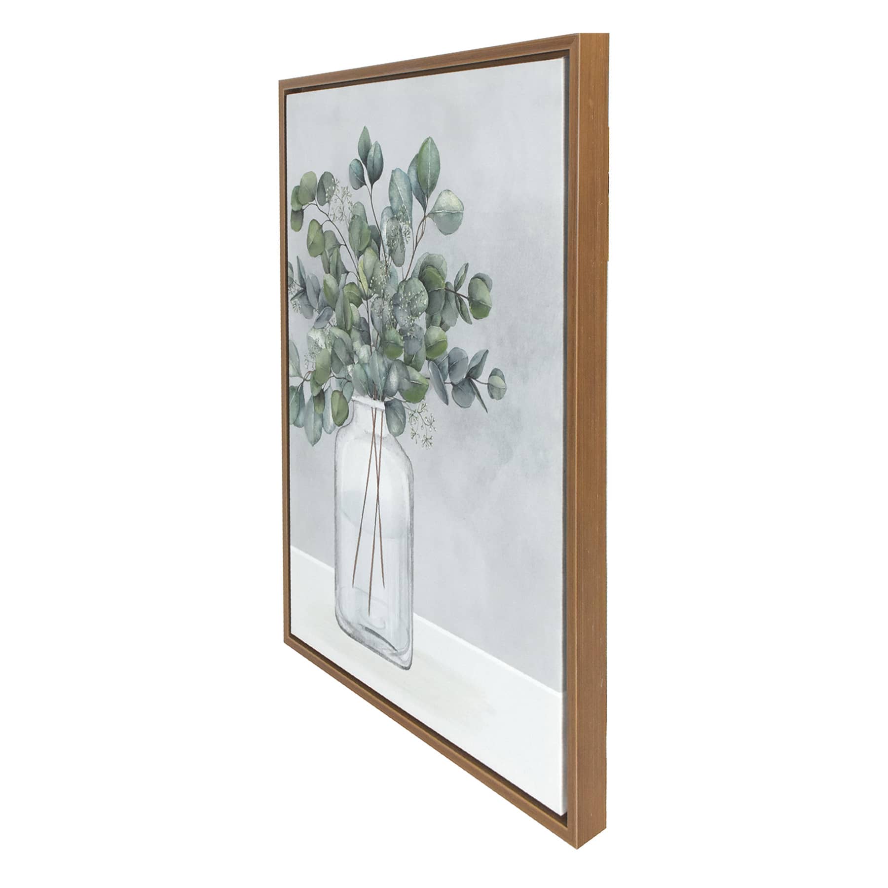 Honeybloom Framed Eucalyptus Canvas Wall Art, 19x25