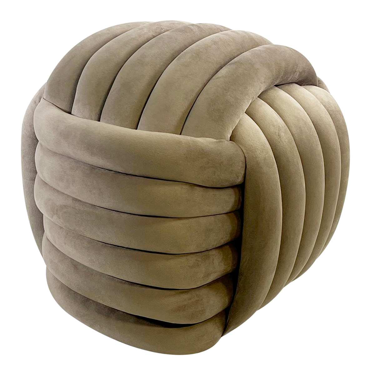 Knot Velvet Ottoman, Brown