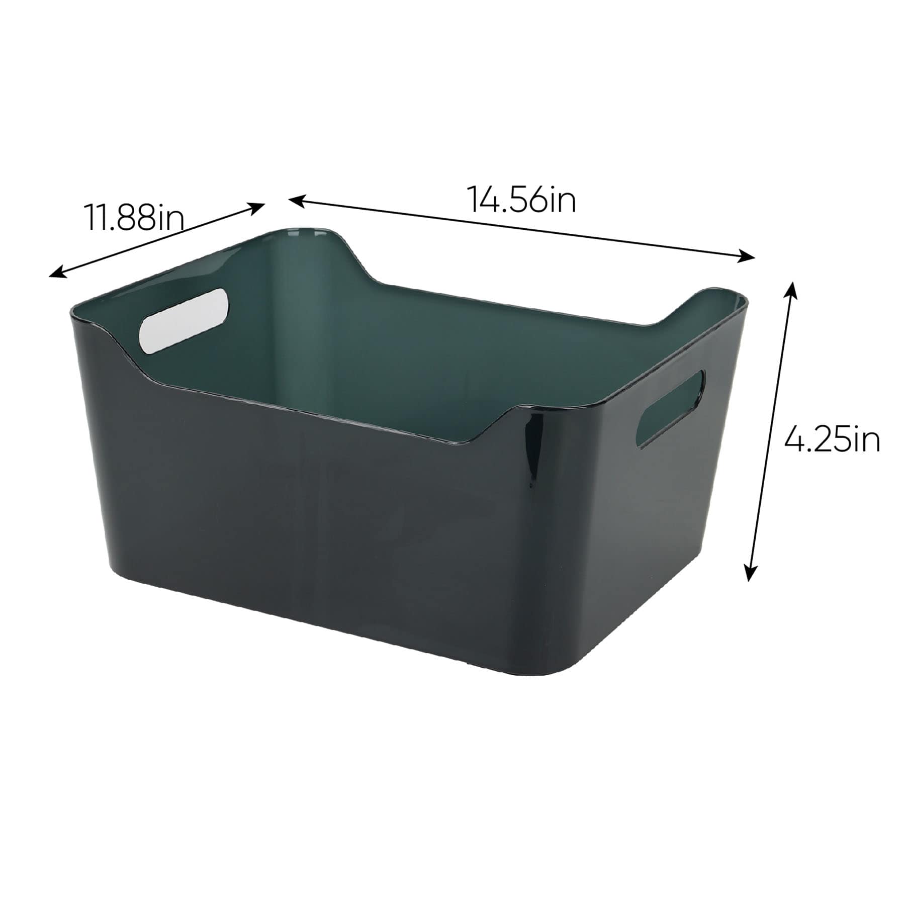 Clear & Black Storage Bin, Large