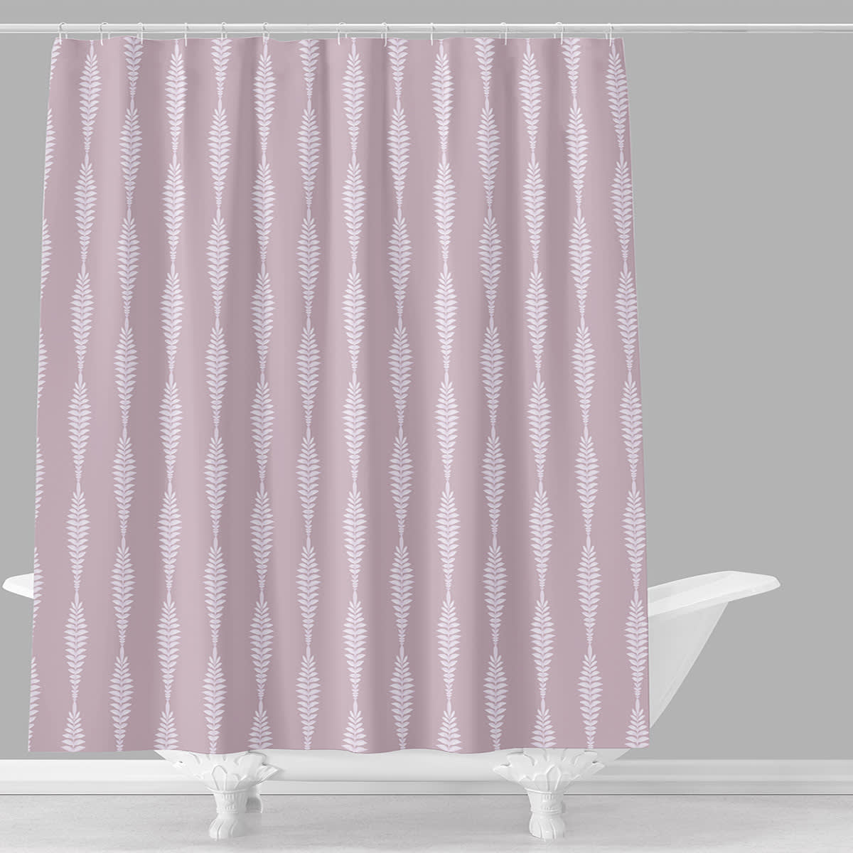 Lavendar Fern Striped Shower Curtain, 72"